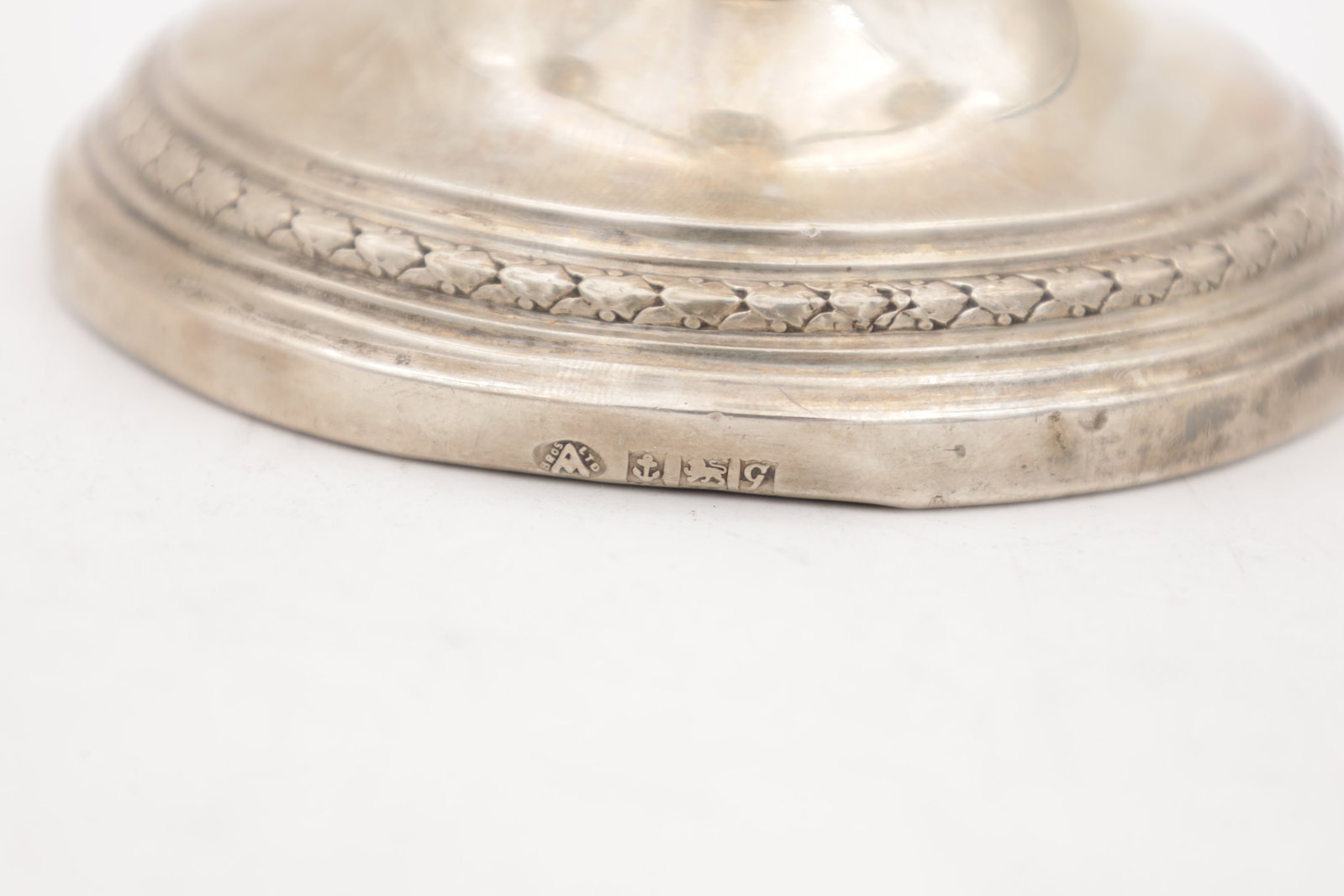 A SILVER THREE BRANCH CANDELABRA - 8