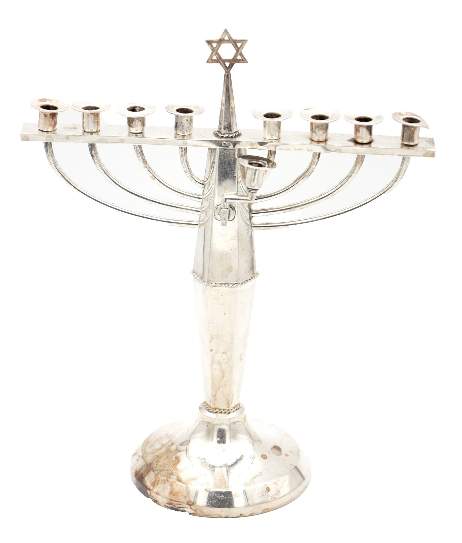 A GEORGE VI ENGLISH SILVER HANUKKAH MENORAH (1 of 10)