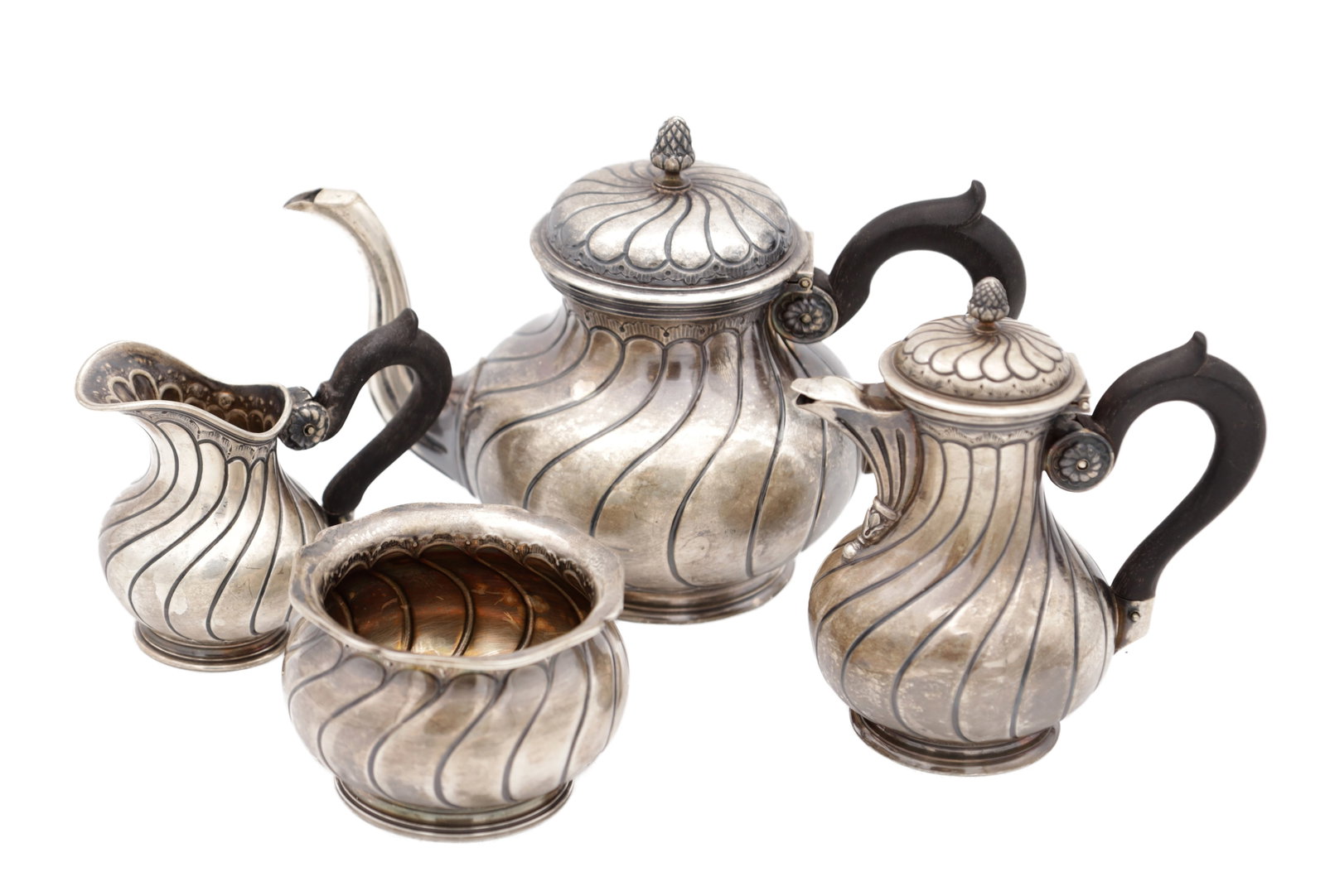 A CONTINENTAL SILVER FOUR PIECE TEA SERVICE (1 of 11)