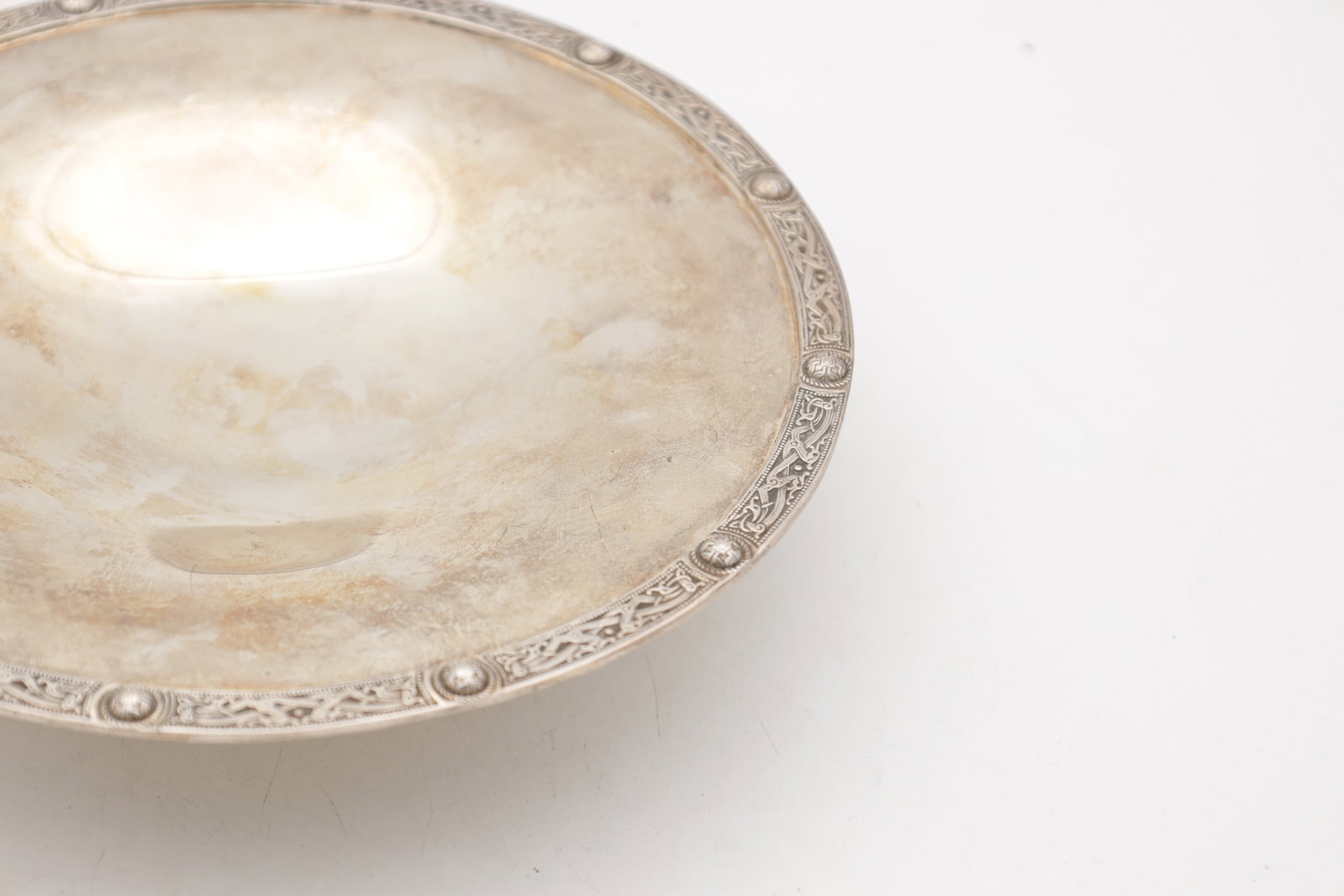 A SILVER PEDESTAL DISH - 5