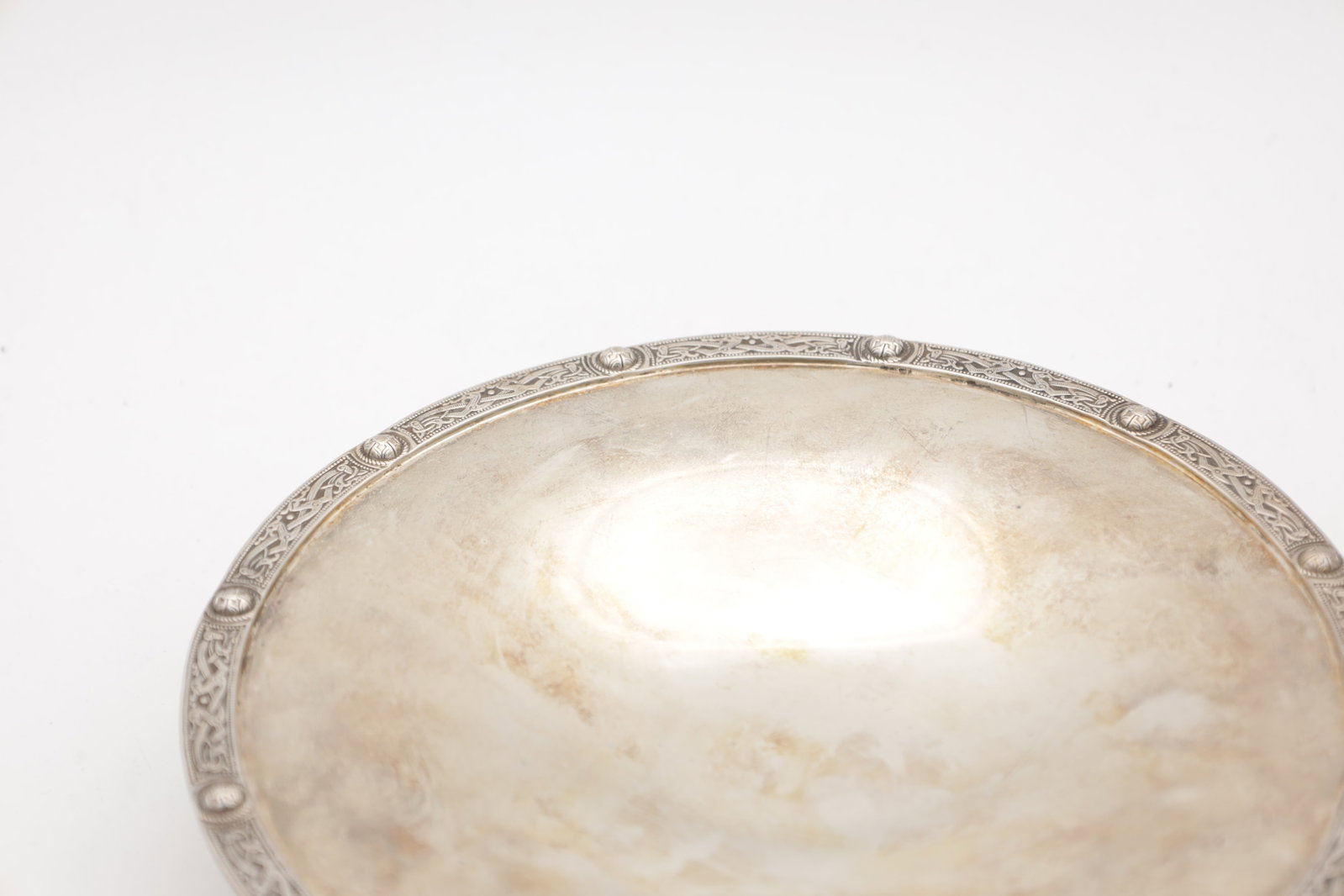 A SILVER PEDESTAL DISH - 2