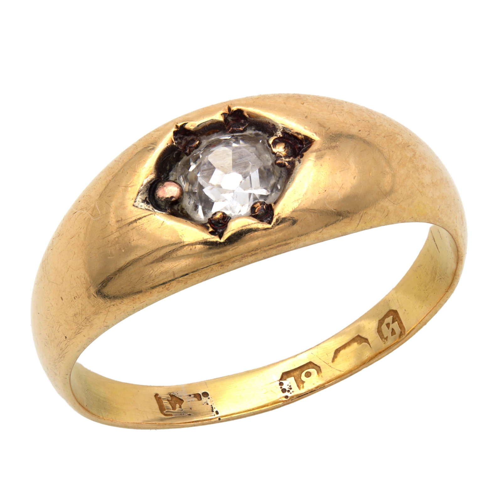 AN 18CT YELLOW GOLD DIAMOND SOLITAIRE RING (1 of 1)