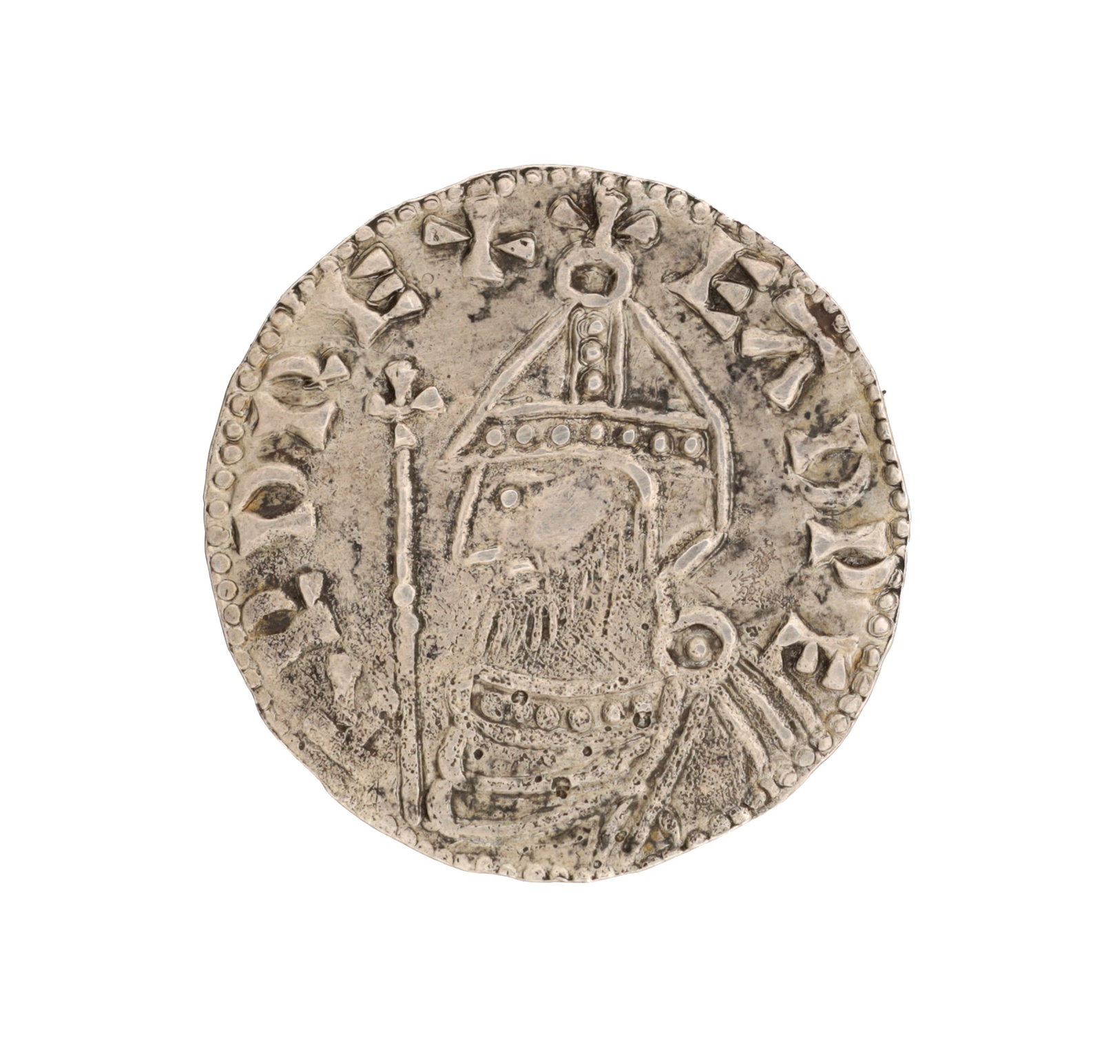 AN ANGLO-SAXON ENGLISH SILVER PENNY OF EDWARD THE CONFESSOR, POINTED HELMET TYPE, C.1053-56 (1 of 2)