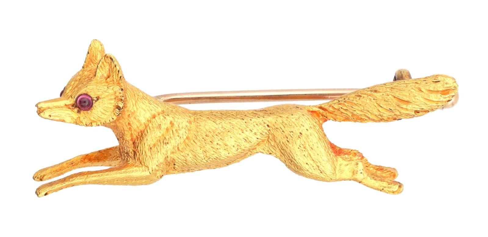 AN 18CT GOLD FOX BROOCH WITH RUBY EYES (1 of 2)