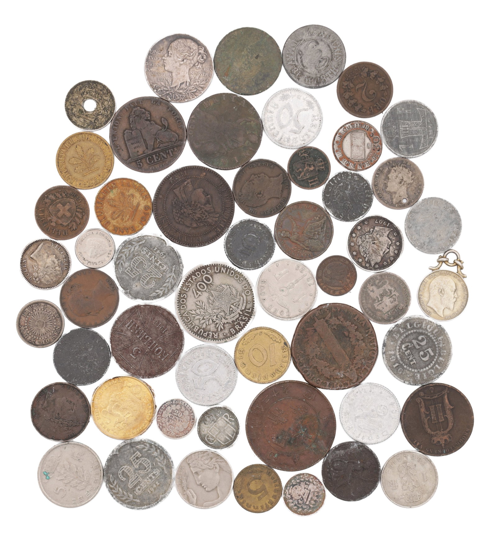 A COLLECTION OF 19TH AND 20TH CENTURY EUROPEAN AND WORLD MIXED METAL COINS (1 of 3)