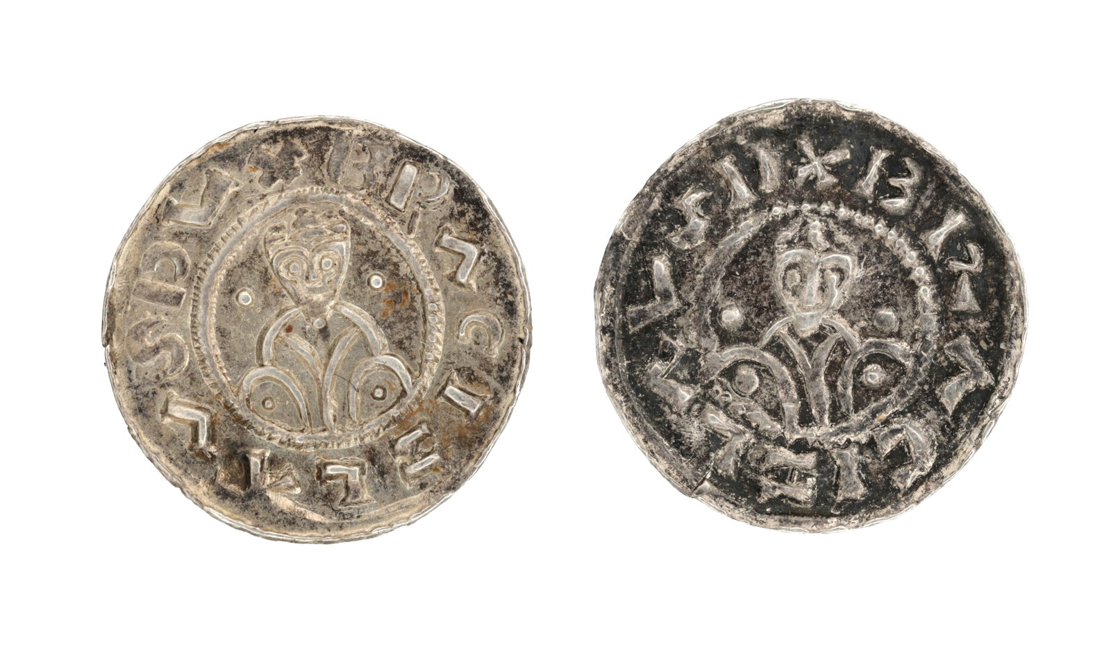 TWO LATE 11TH CENTURY BOHEMIAN SILVER DENAR COINS OF BRETISLAV II (1 of 2)