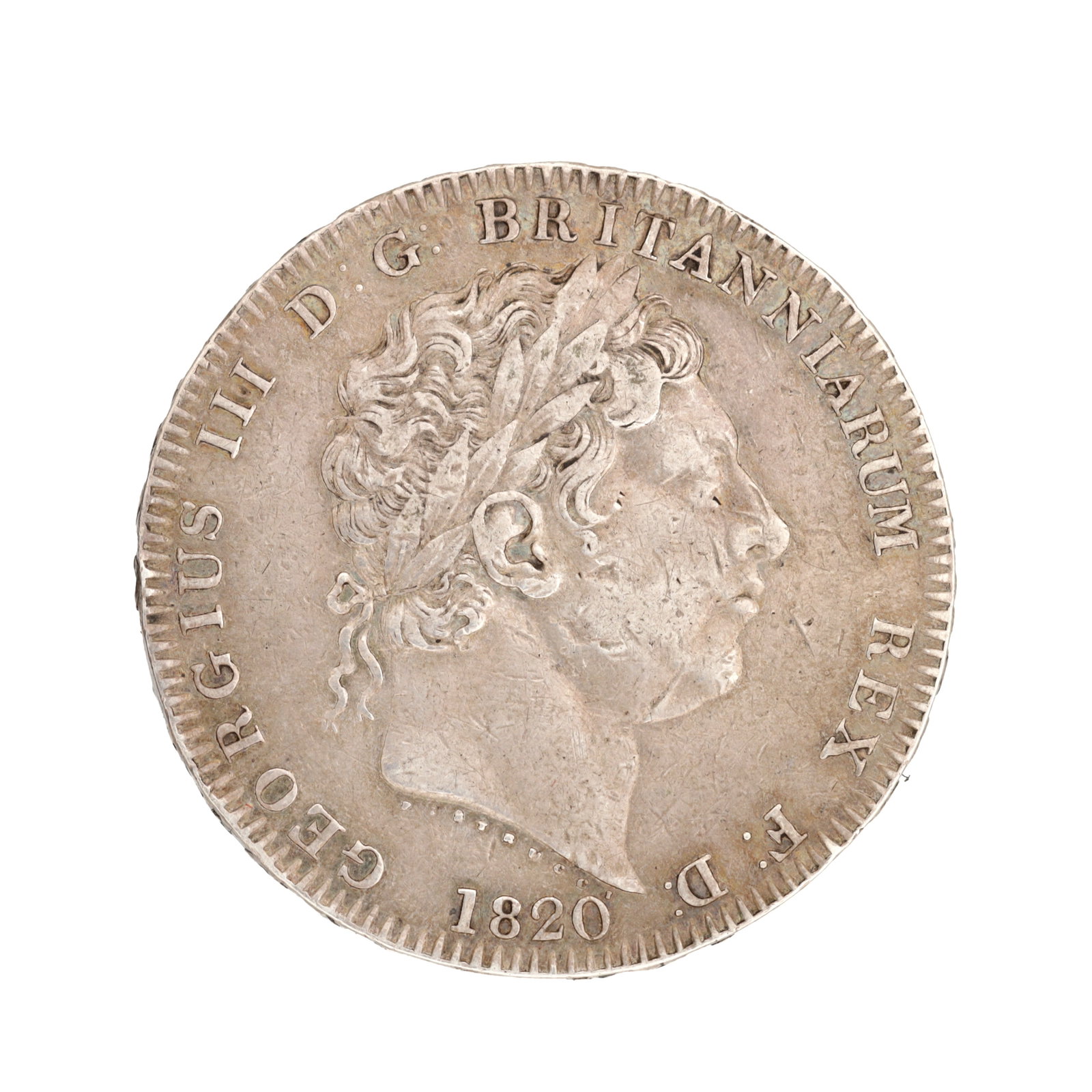 AN 1820 ENGLISH SILVER CROWN (1 of 2)