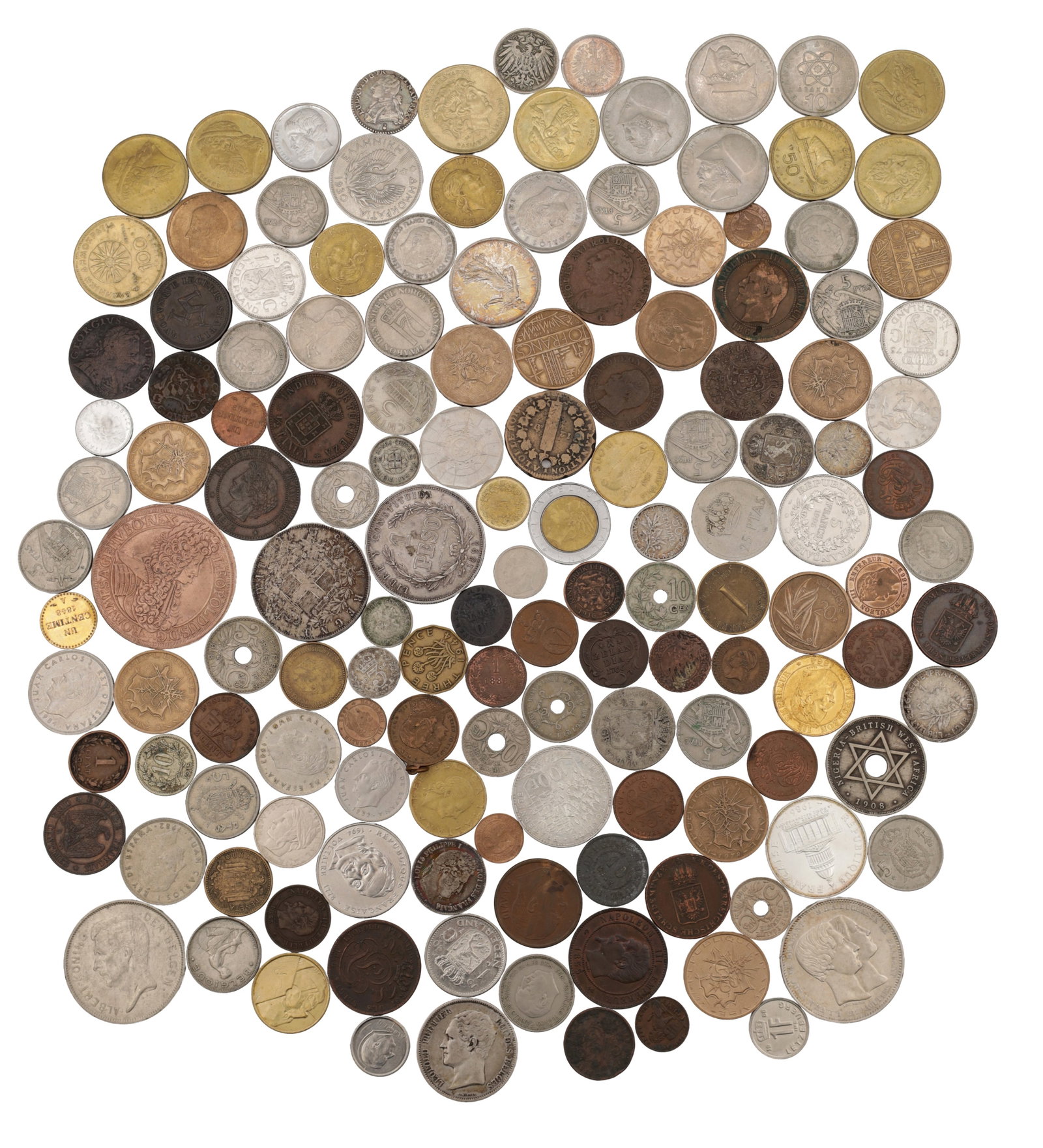 A LARGE COLLECTION OF EUROPEAN COINS (1 of 7)