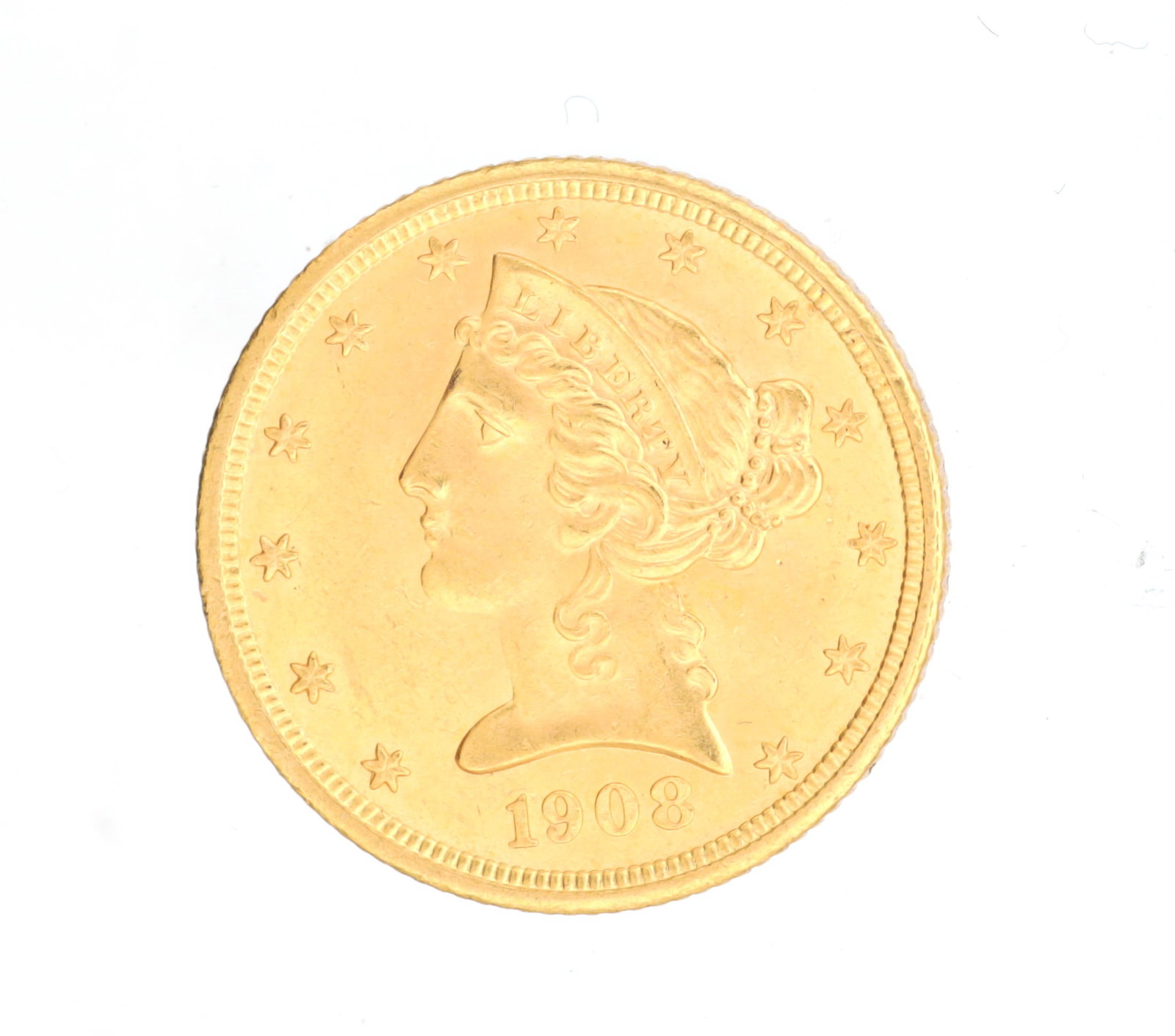 AN 1808 AMERICAN GOLD FIVE DOLLAR COIN (1 of 2)