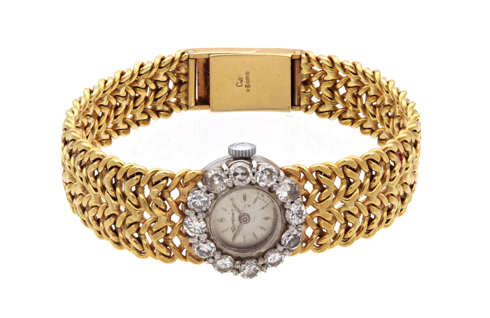 CORTEBERT AN 18CT YELLOW GOLD AND DIAMOND LADIES WRIST WATCH (1 of 5)