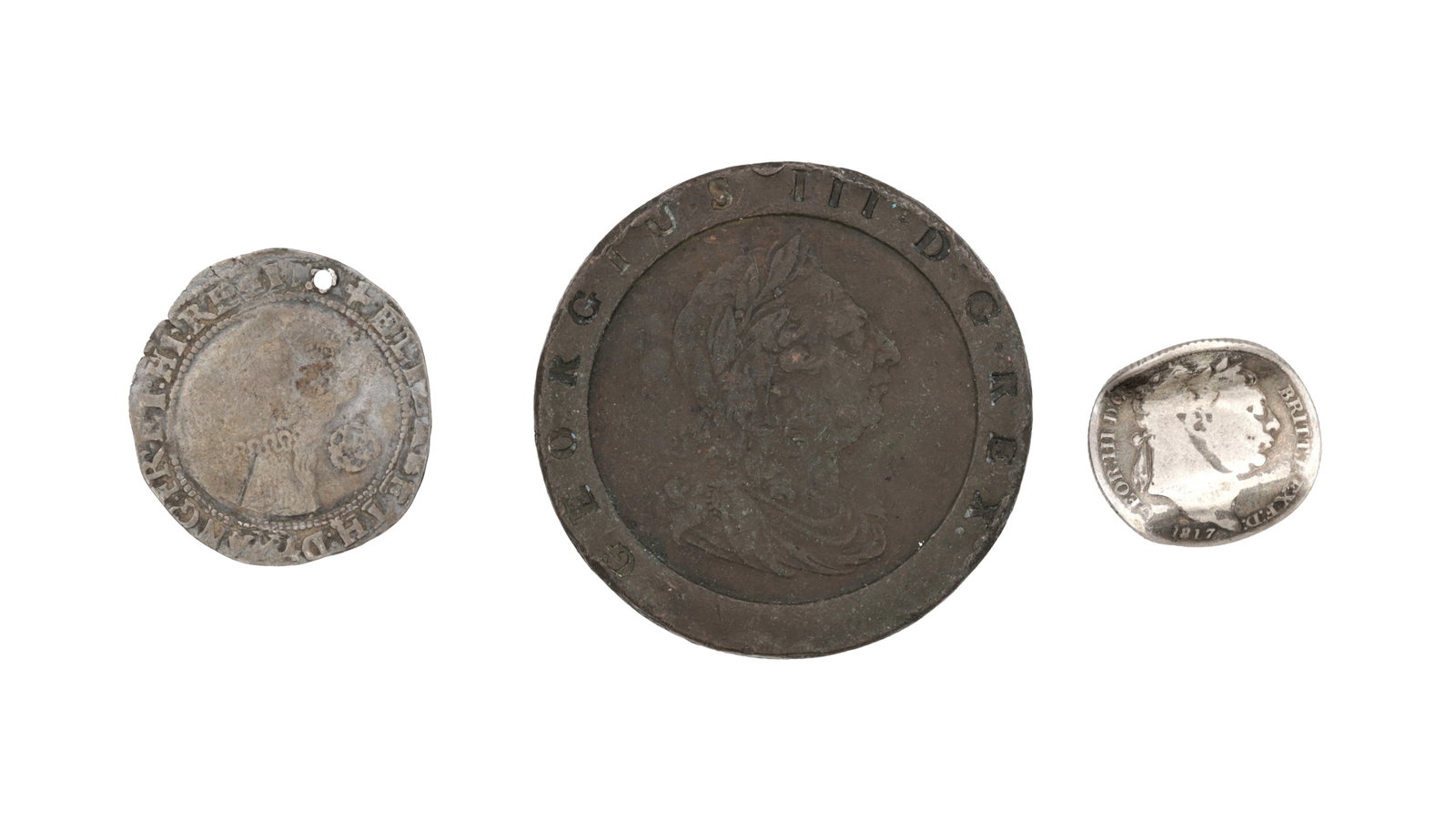 A COLLECTION OF THREE BRITISH COINS (1 of 2)