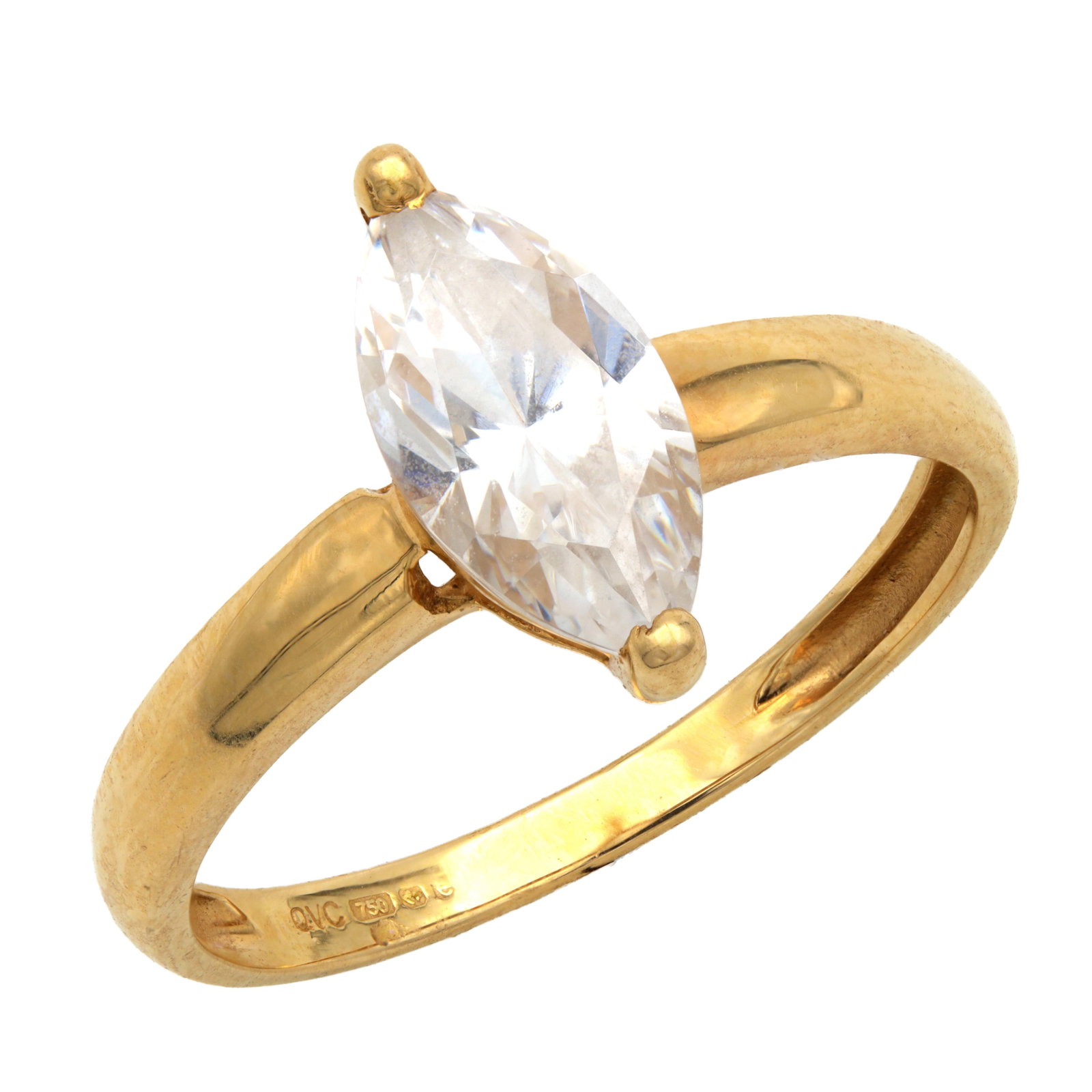 AN 18CT YELLOW GOLD AND CUBIC ZIRCONIA RING (1 of 1)
