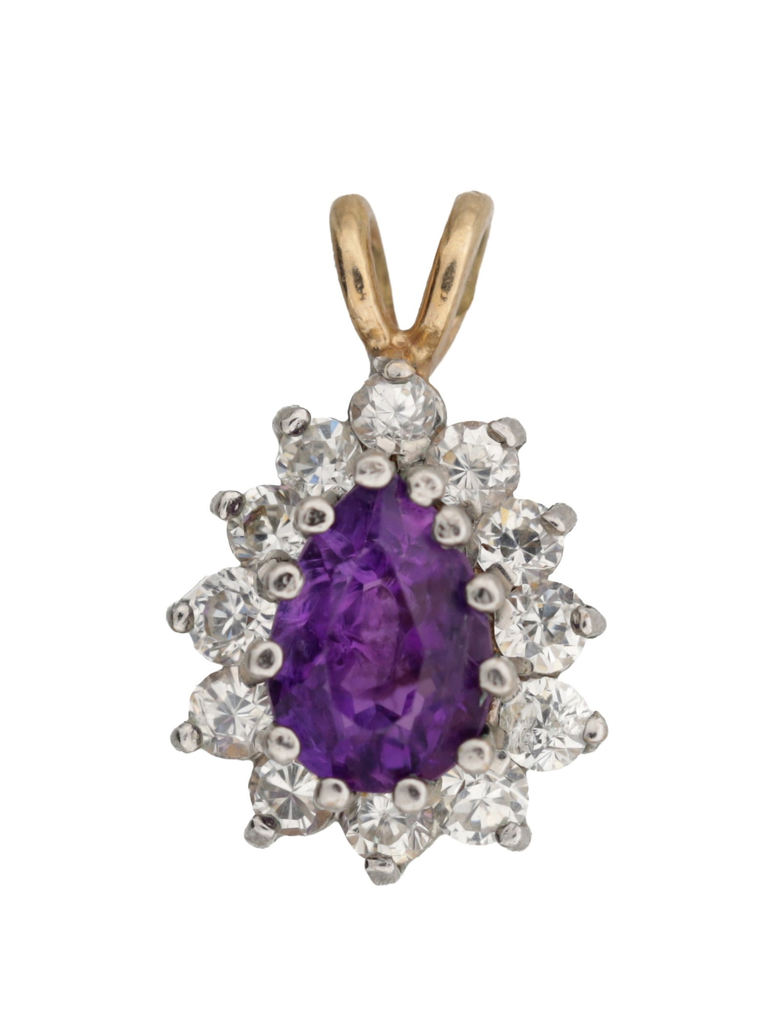 AN AMETHYST AND DIAMOND CLUSTER PENDANT (1 of 2)