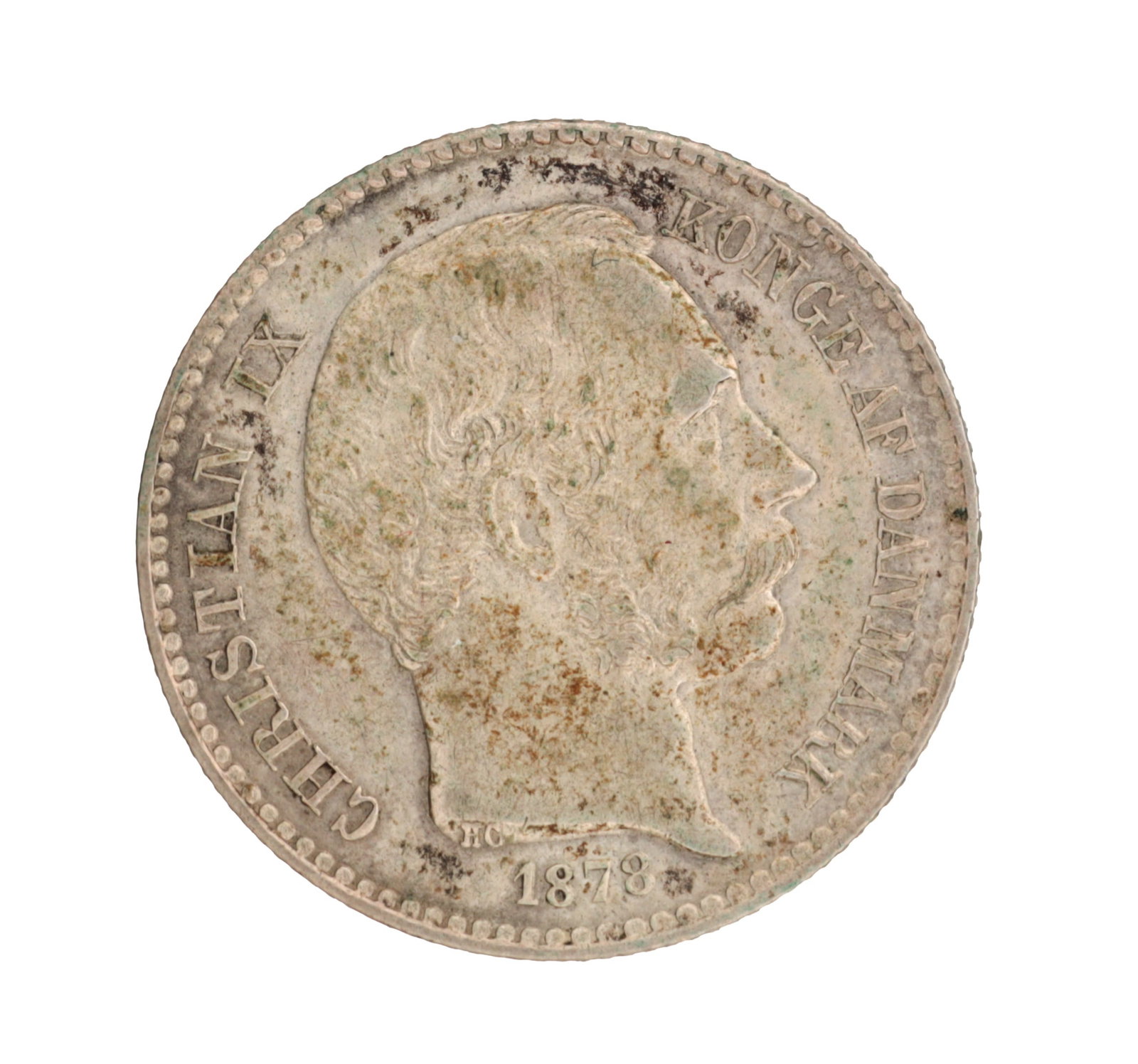 AN 1878 DANISH WEST INDIES SILVER TEN CENTS COIN (1 of 2)