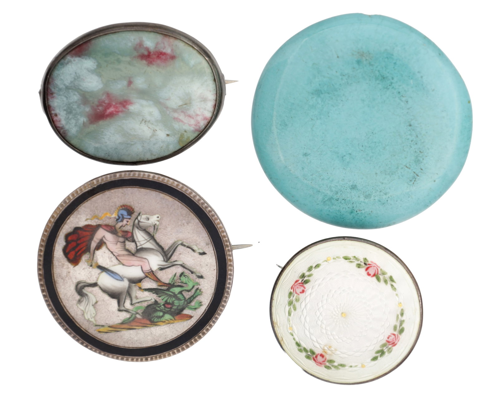 A COLLECTION OF FOUR EARLY 20TH CENTURY ENAMEL BROOCHES (1 of 2)