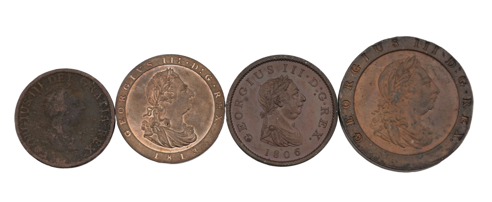 A COLLECTION OF FOUR GEORGE III COINS (1 of 2)