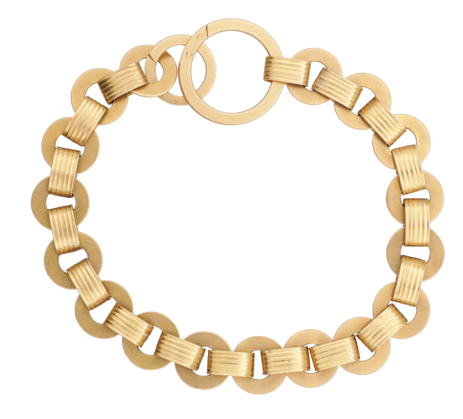 A 14CT GOLD DISC LINK CHAIN (1 of 2)