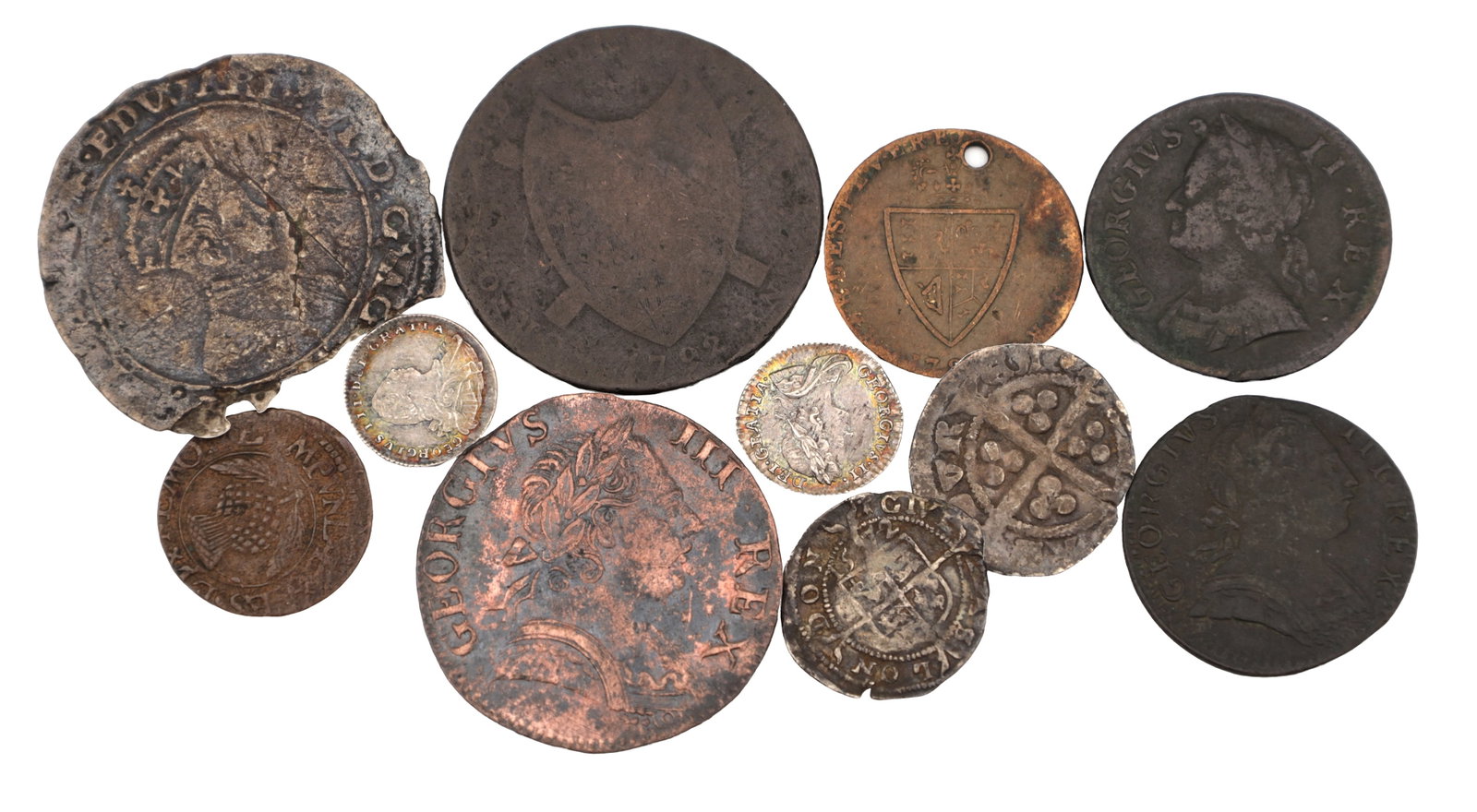 A COLLECTION OF 16TH TO 18TH CENTURY BRITISH SILVER AND COPPER COINS (1 of 2)