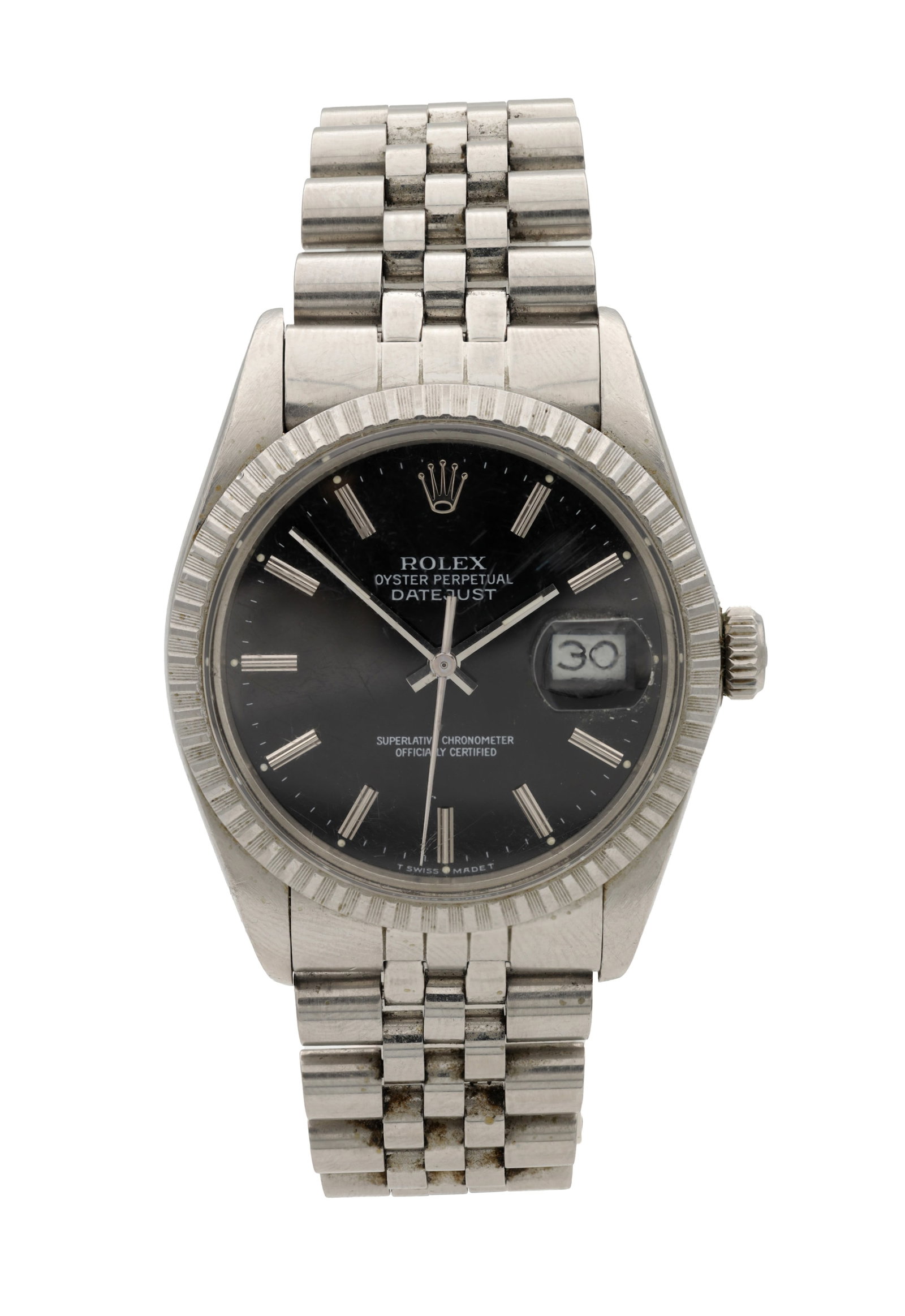 A GENTLEMAN'S ROLEX STAINLESS STEEL OYSTER PERPETUAL DATEJUST AUTOMATIC WRISTWATCH (1 of 5)