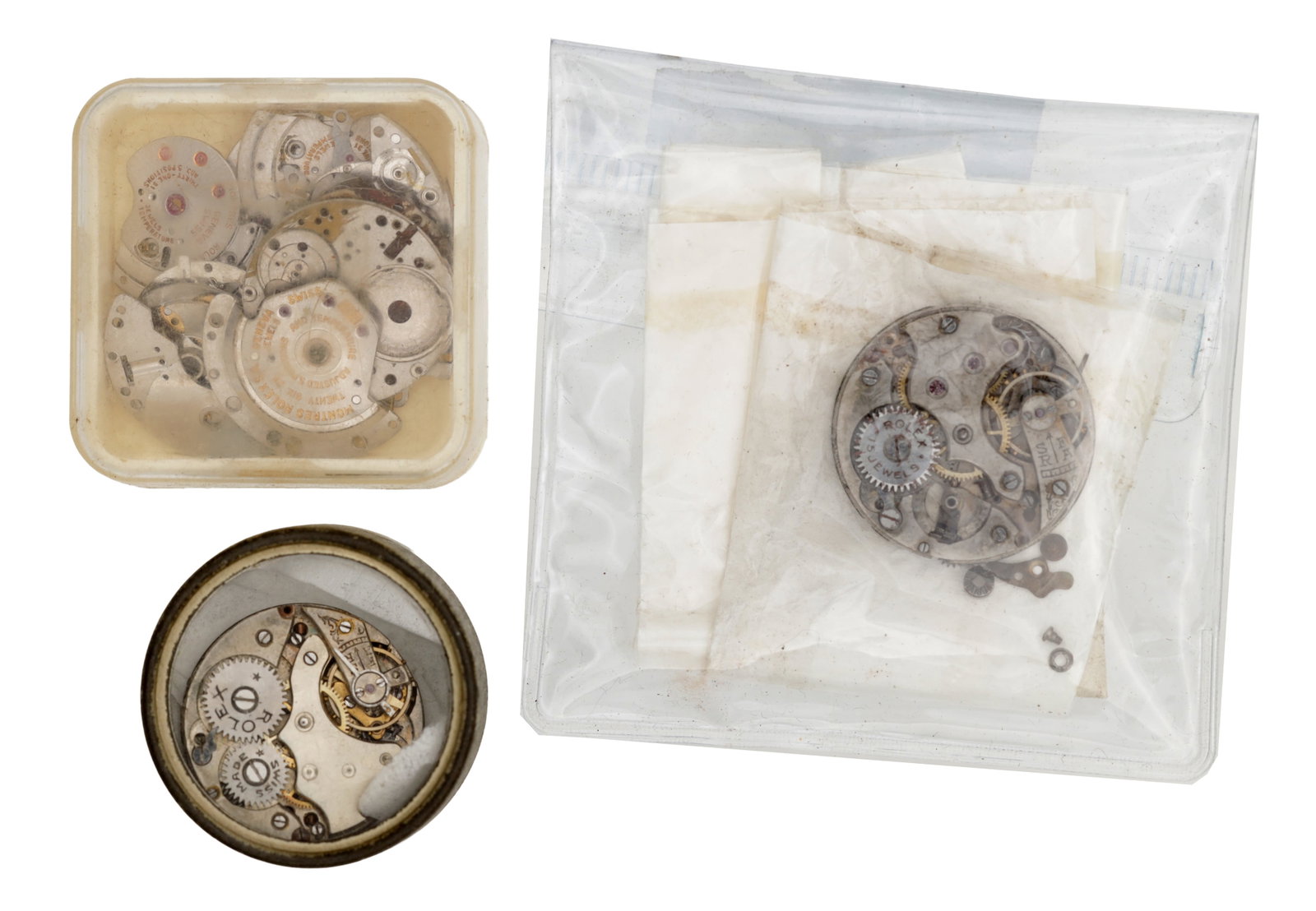 A ROLEX WRIST WATCH MOVEMENT AND ROLEX AUTOMATIC PARTS (1 of 1)