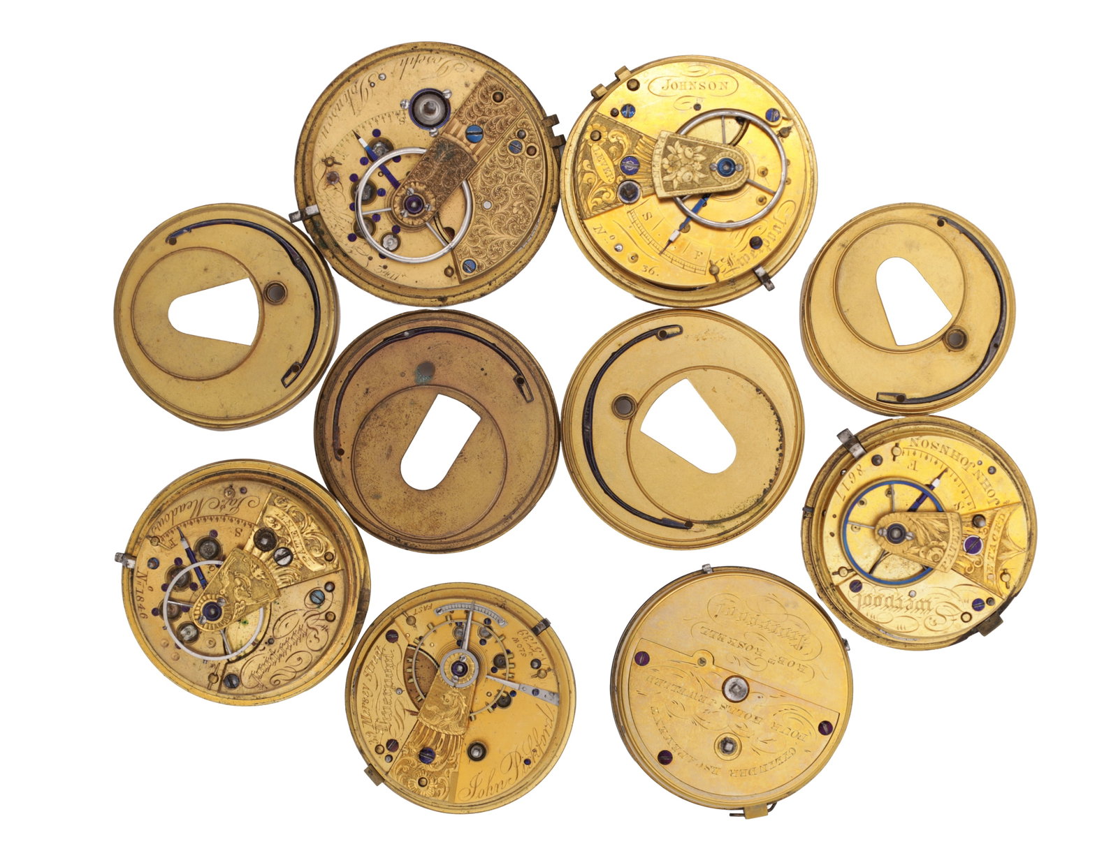 SIX LIVERPOOL POCKET WATCH MOVEMENTS (1 of 2)