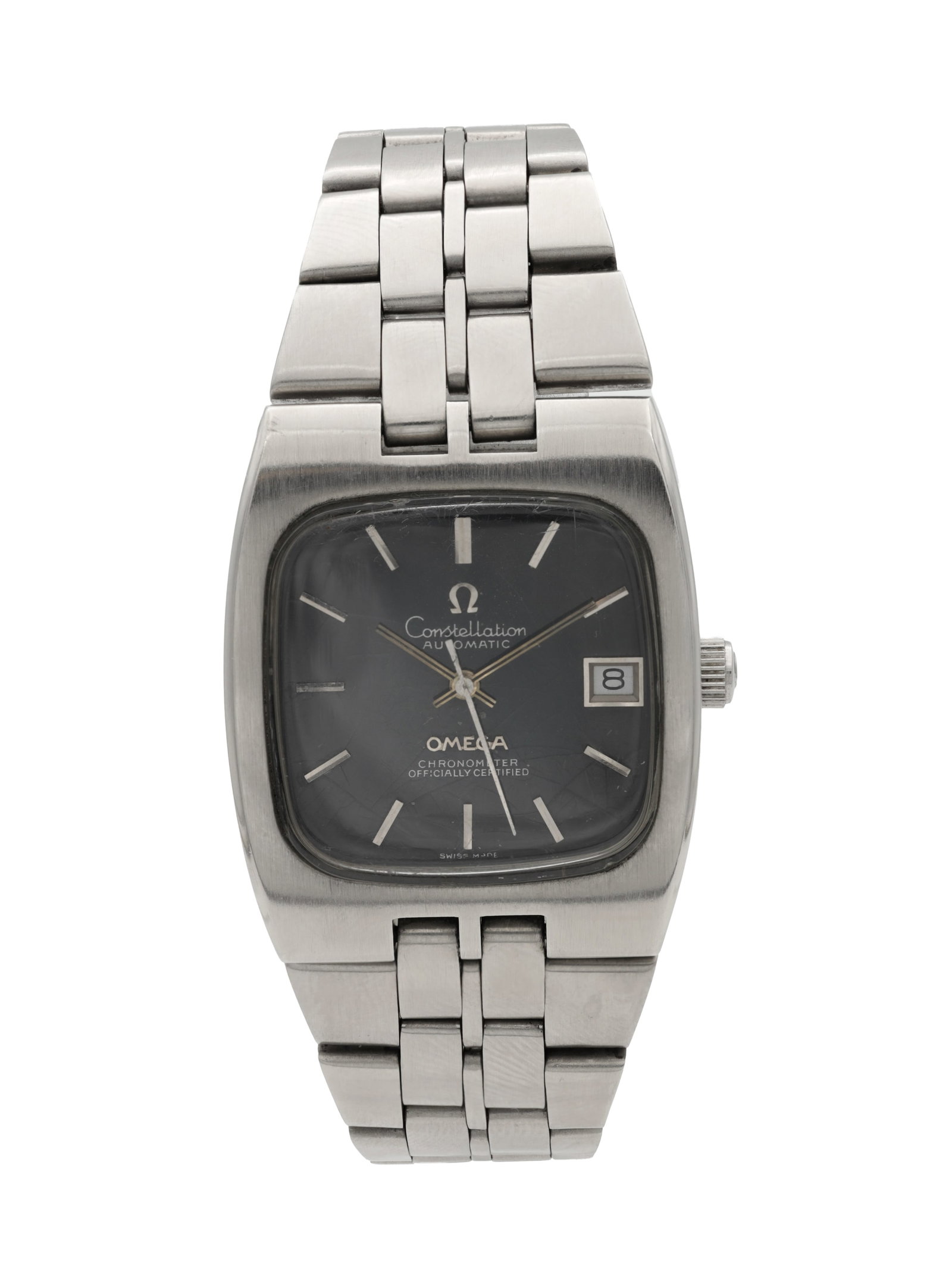 A 1970S STAINLESS STEEL OMEGA CONSTELLATION AUTOMATIC CHRONOMETER WRIST WATCH (1 of 10)