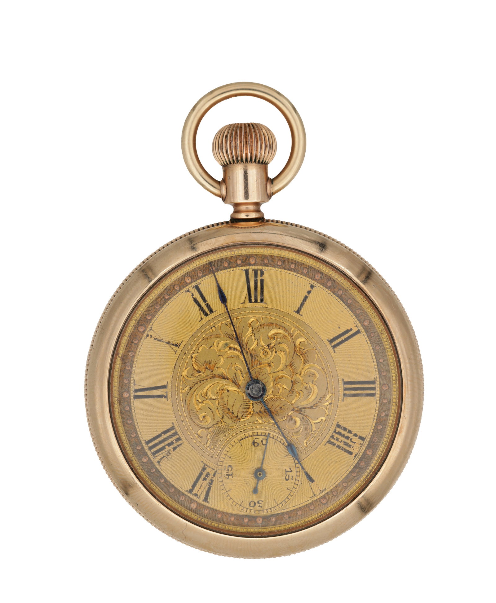 AN AMERICAN 10CT GOLD OPEN FACED POCKET WATCH (1 of 3)