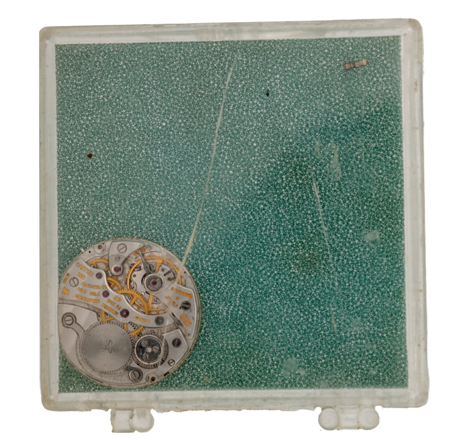 A CARTIER WRIST WATCH MOVEMENT AND DIAL (1 of 2)