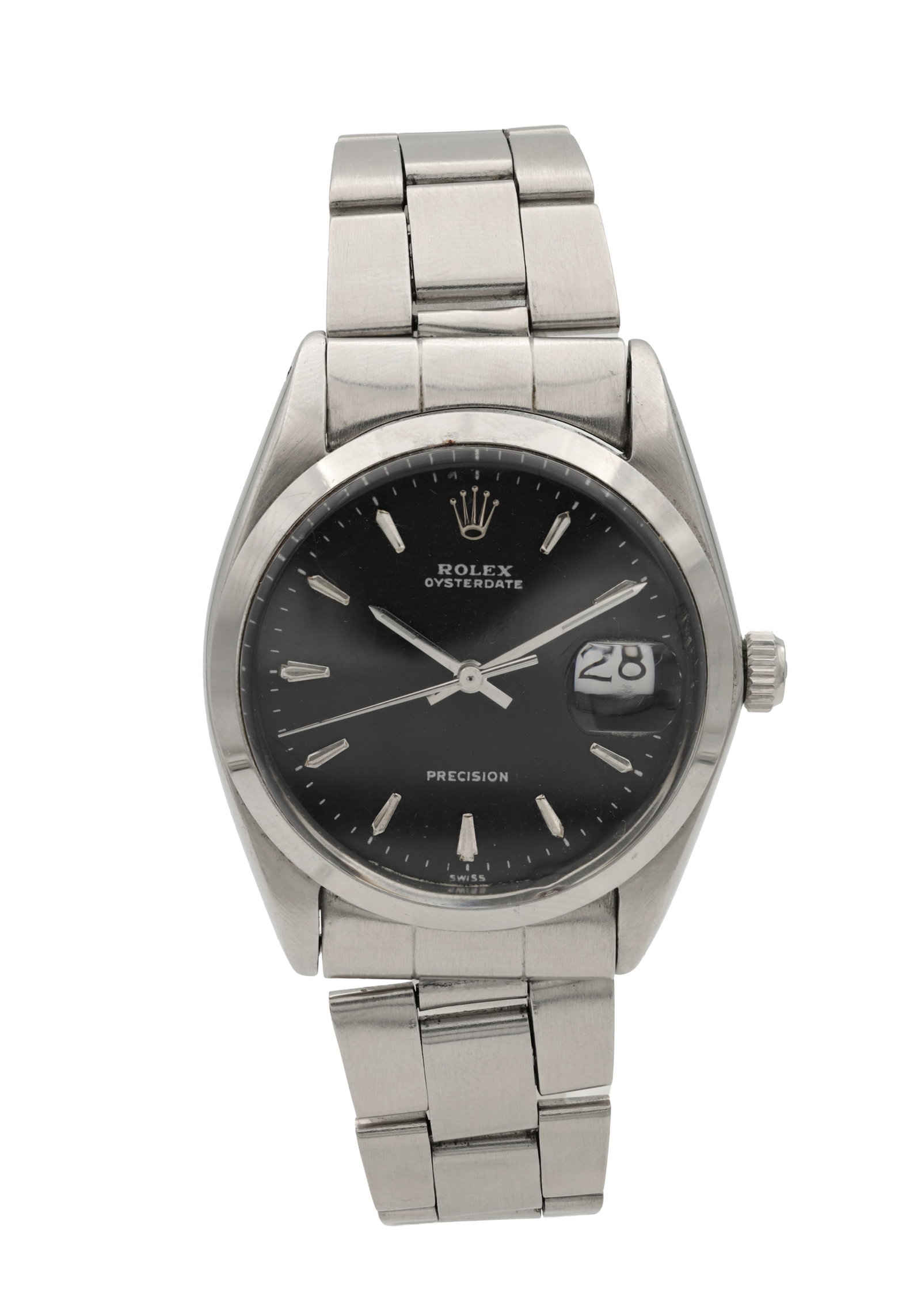 A GENTLEMAN'S ROLEX STAINLESS STEEL OYSTERDATE PRECISION WRIST WATCH (1 of 6)
