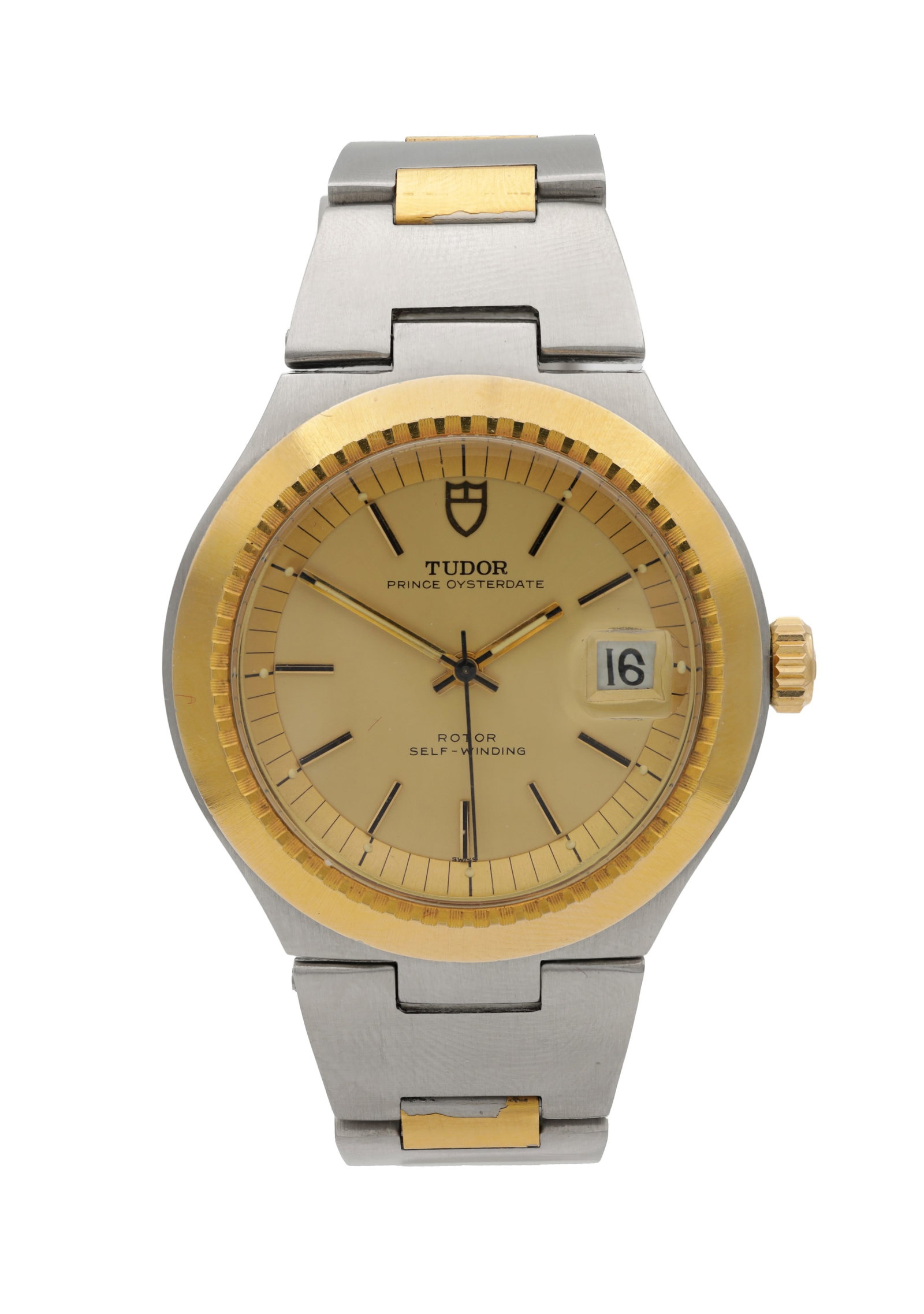A GENTLEMAN'S STEEL AND GOLD PLATED TUDOR PRINCE OYSTERDATE WRIST WATCH (1 of 9)