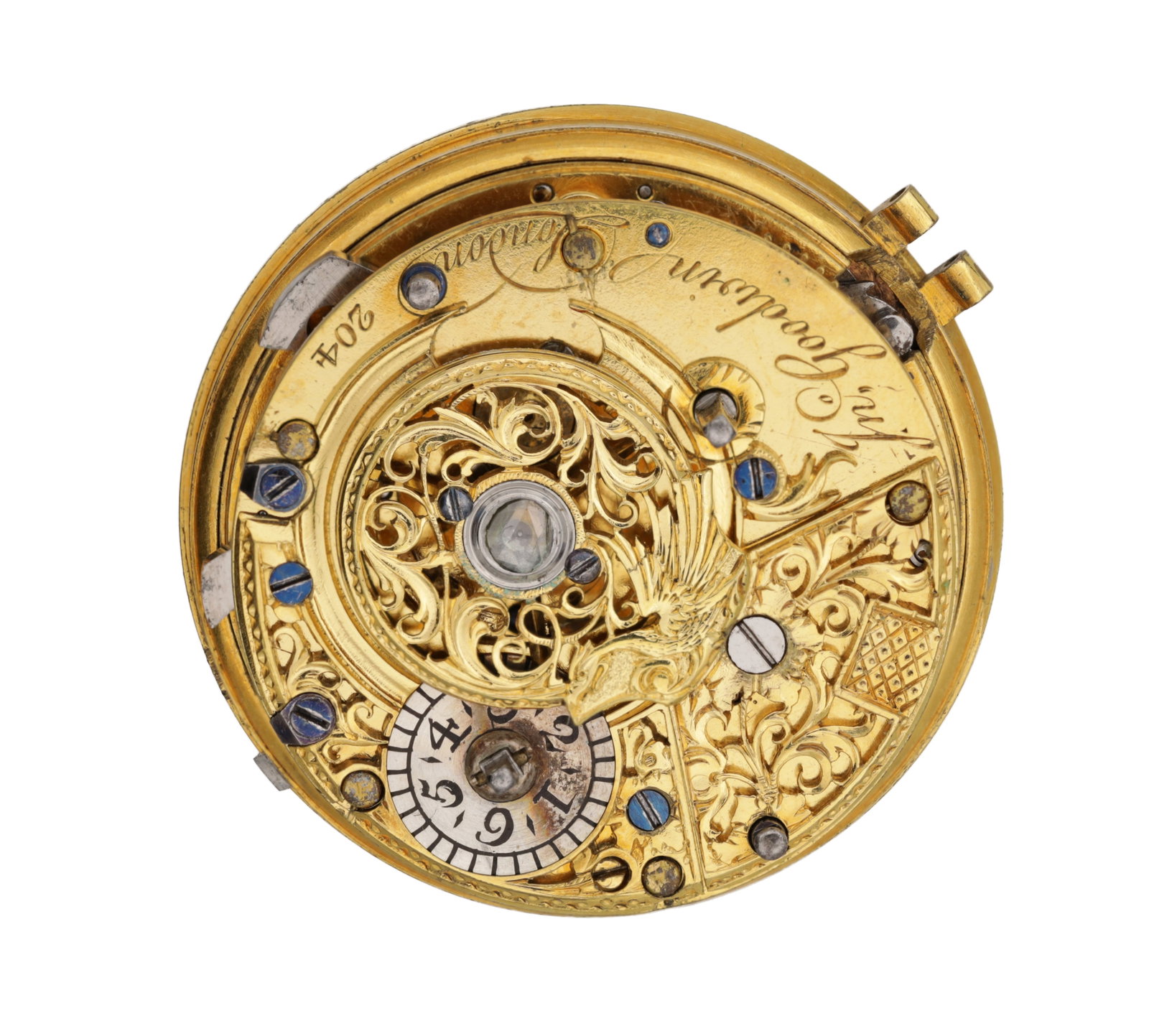 JOHN GOODWIN, LONDON. AN 18TH CENTURY QUARTER REPEATING POCKET WATCH MOVEMENT (1 of 3)