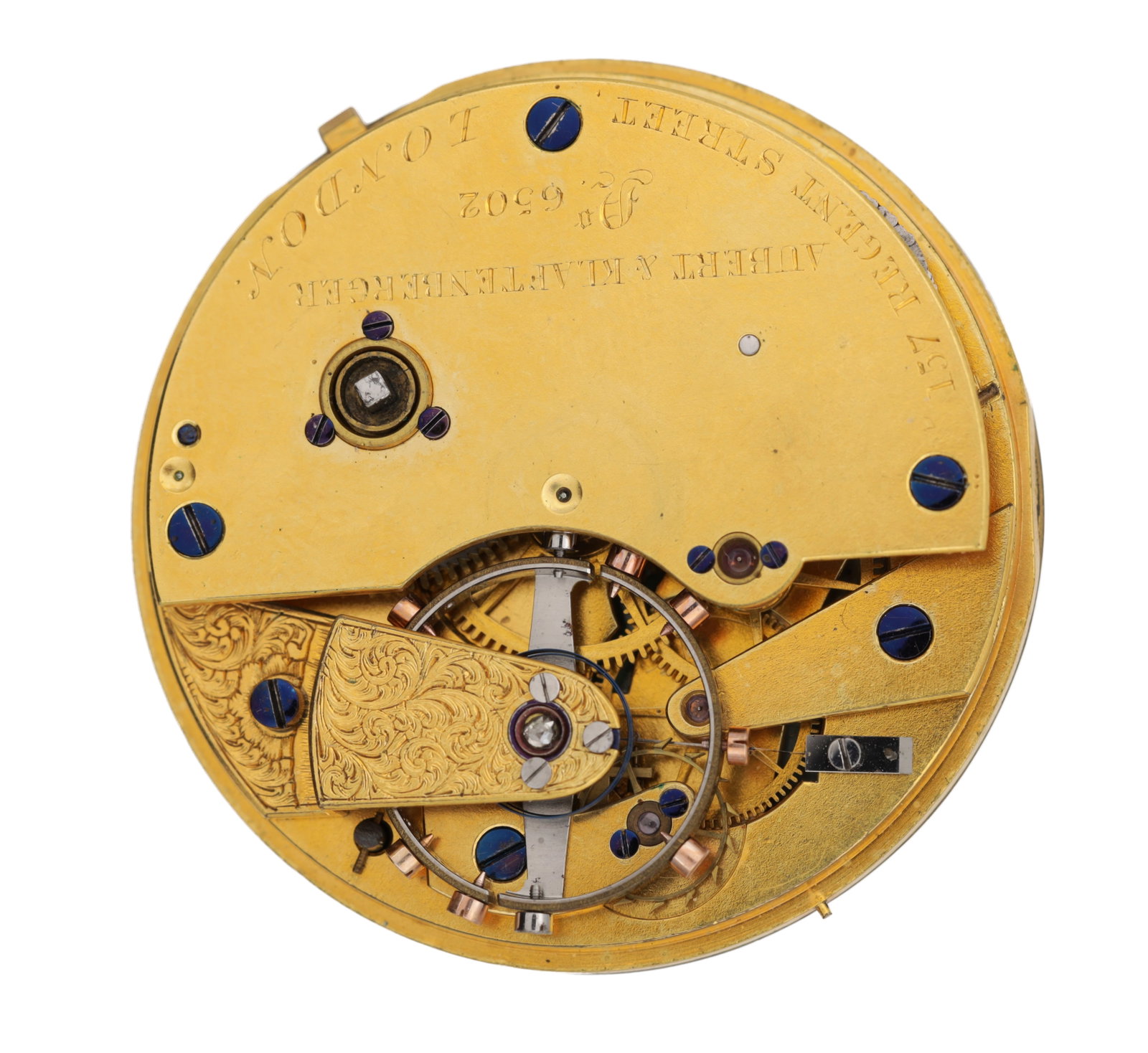 AUBERT & KLAFTENBERGER, LONDON. A CHRONOMETER POCKET WATCH MOVEMENT (1 of 2)