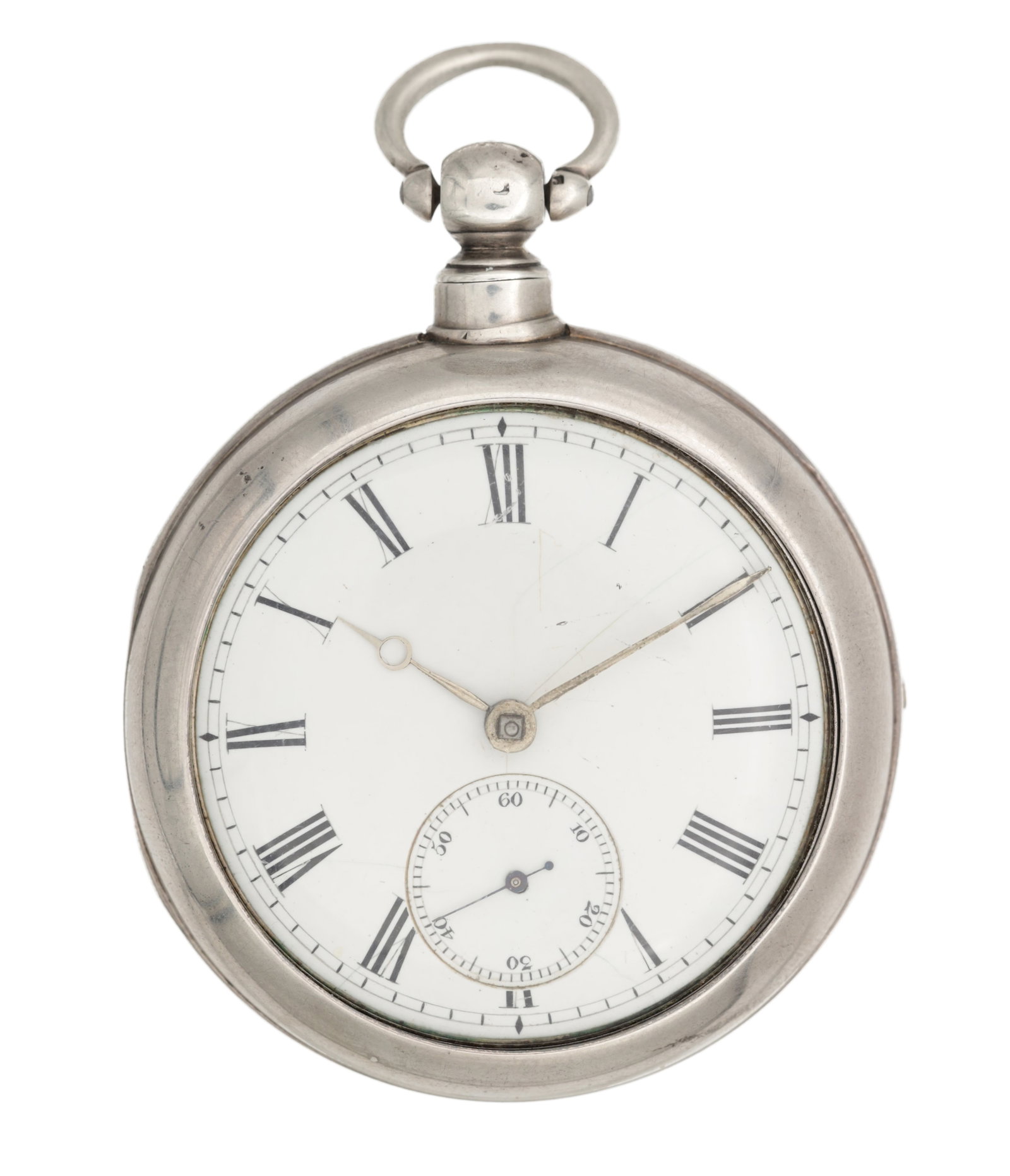 A SILVER OPEN FACE POCKET WATCH (1 of 7)