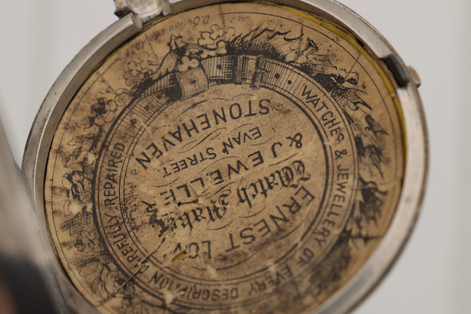 A SILVER OPEN FACE POCKET WATCH - 5