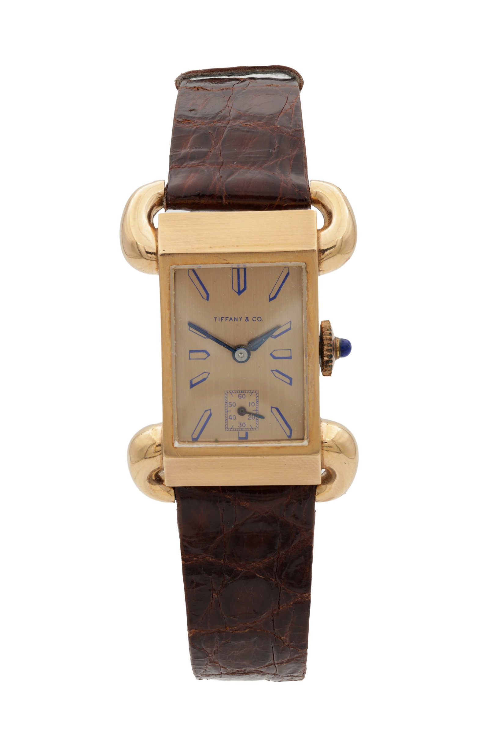 AN 18CT ROSE GOLD TIFFANY & CO. GENTLEMAN'S WRIST WATCH WITH FLARED LUGS (1 of 6)