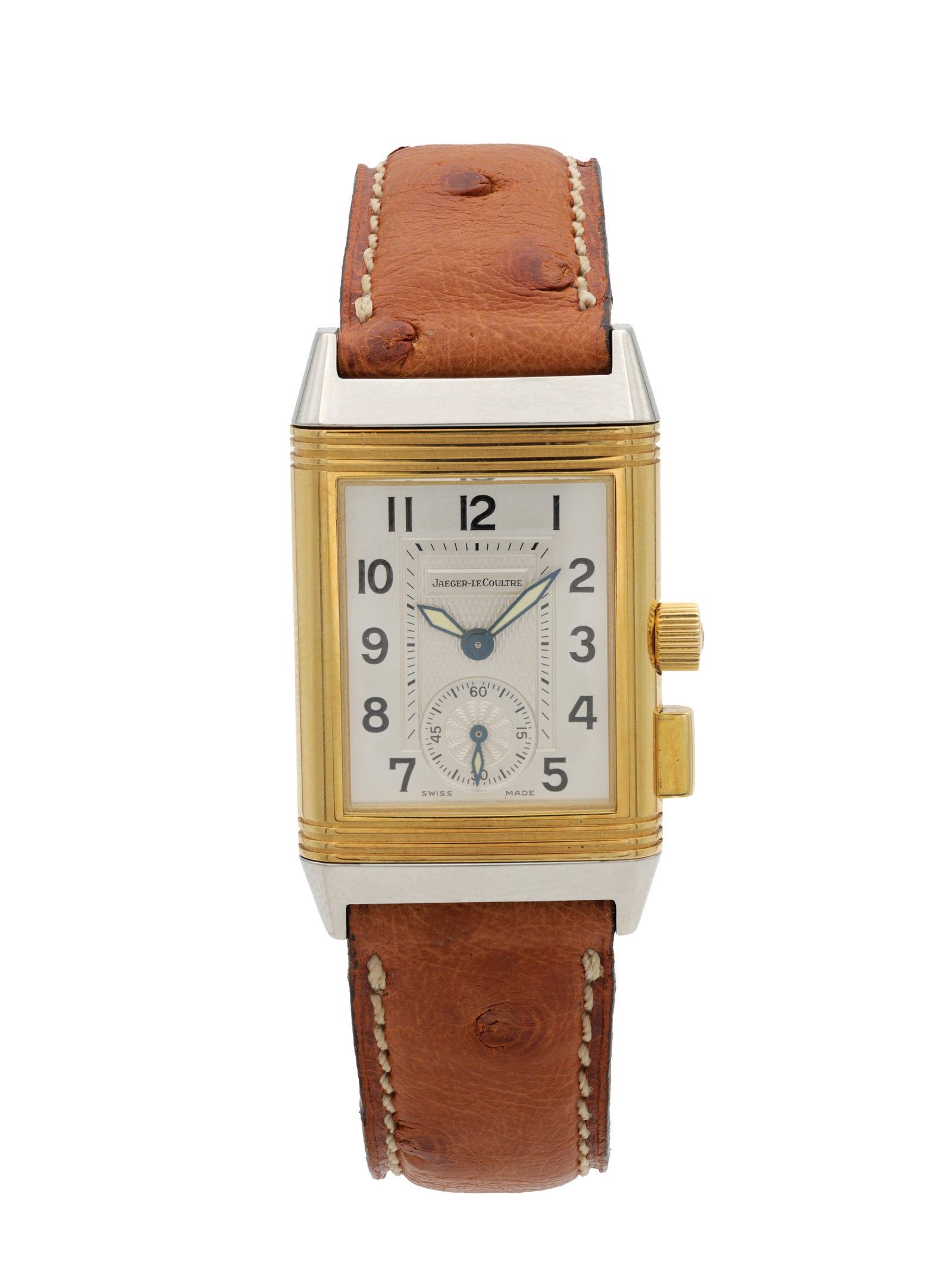 A CIRCA 2000 JAEGER-LECOULTRE STEEL AND GOLD REVERSO MEMORY WRIST WATCH (1 of 12)