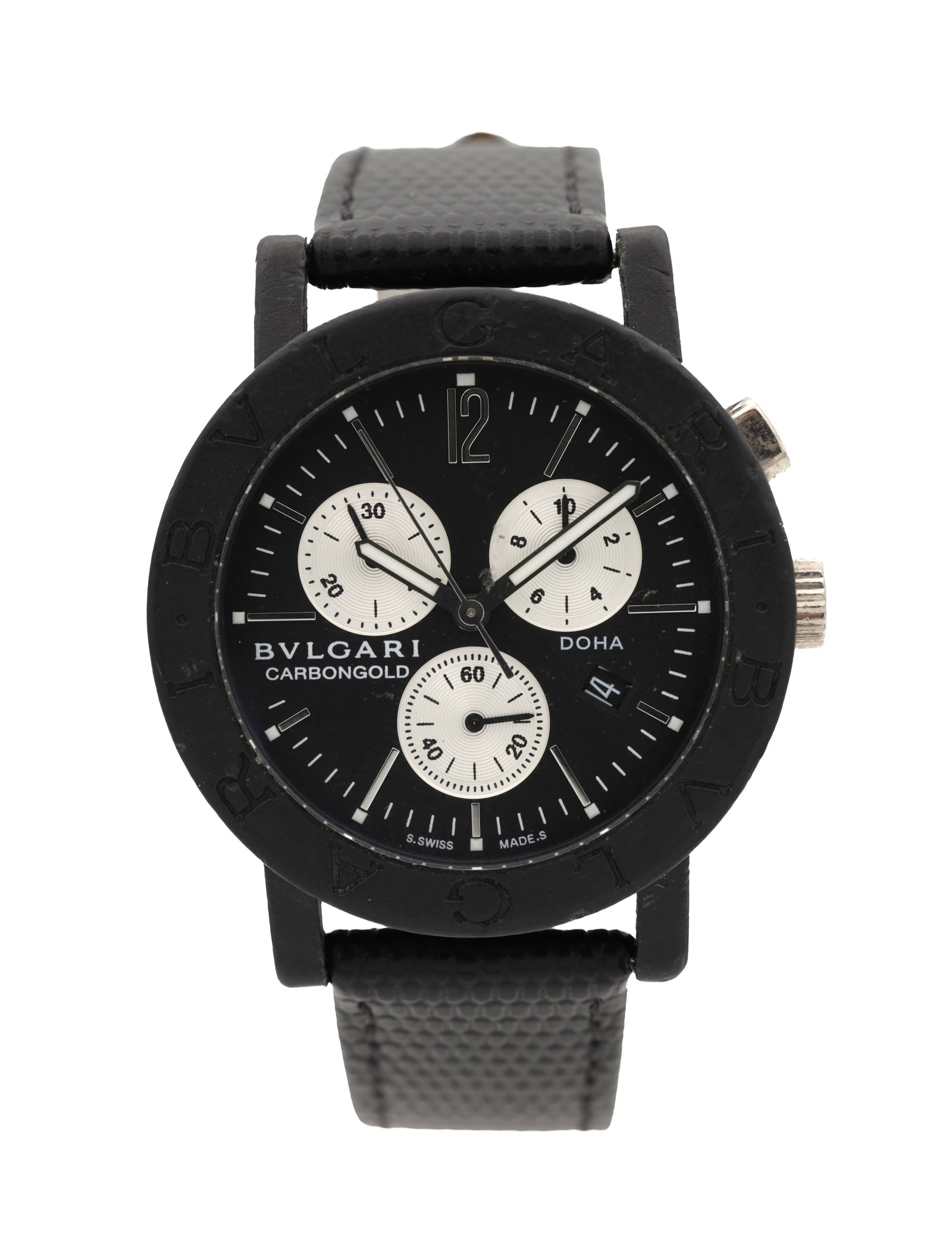 A GENTLEMAN'S BULGARI CARBONGOLD "DOHA" LIMITED EDITION QUARTZ CHRONOGRAPH WRIST WATCH (1 of 6)