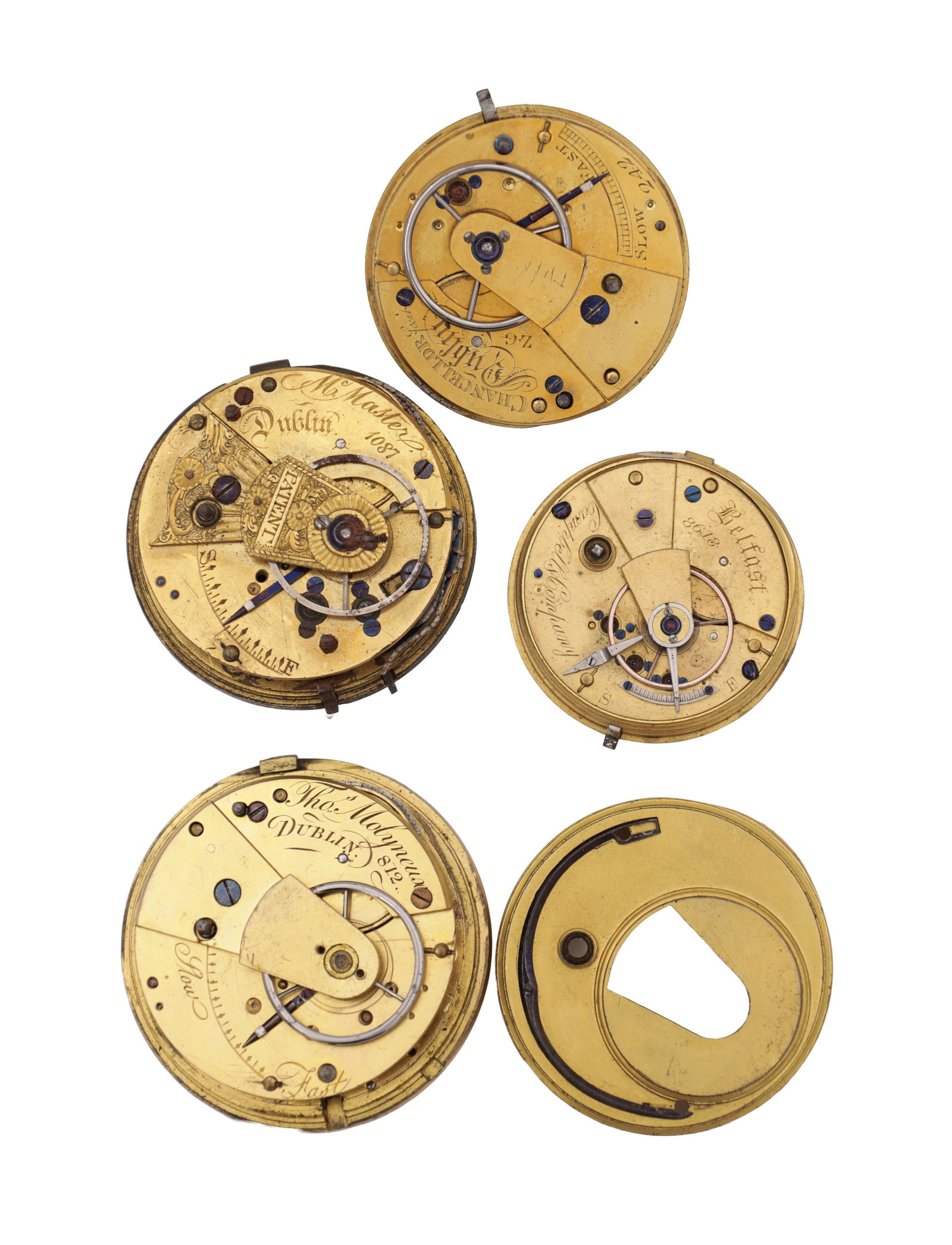 FOUR IRISH POCKET WATCH MOVEMENTS (1 of 2)