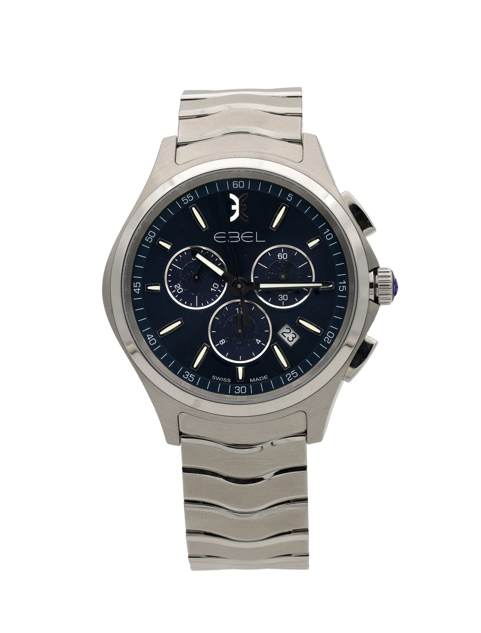 A GENTLEMAN'S STAINLESS STEEL EBEL WAVE CHRONOGRAPH WRIST WATCH (1 of 11)