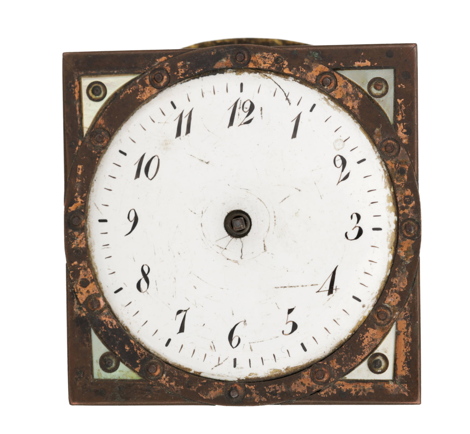 WILLIAM BOND, LONDON. A NAVAL INTEREST. A SEDAN TYPE CLOCK MOVEMENT AND DIAL (1 of 2)