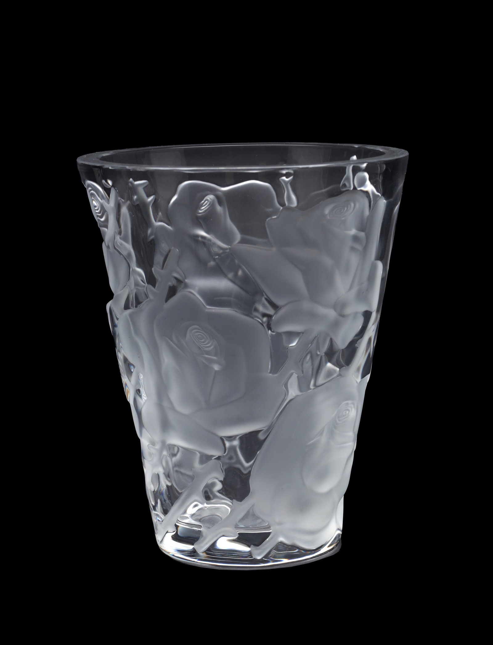 MARC LALIQUE A FROSTED AND CLEAR GLASS ISPAHAN VASE (1 of 7)