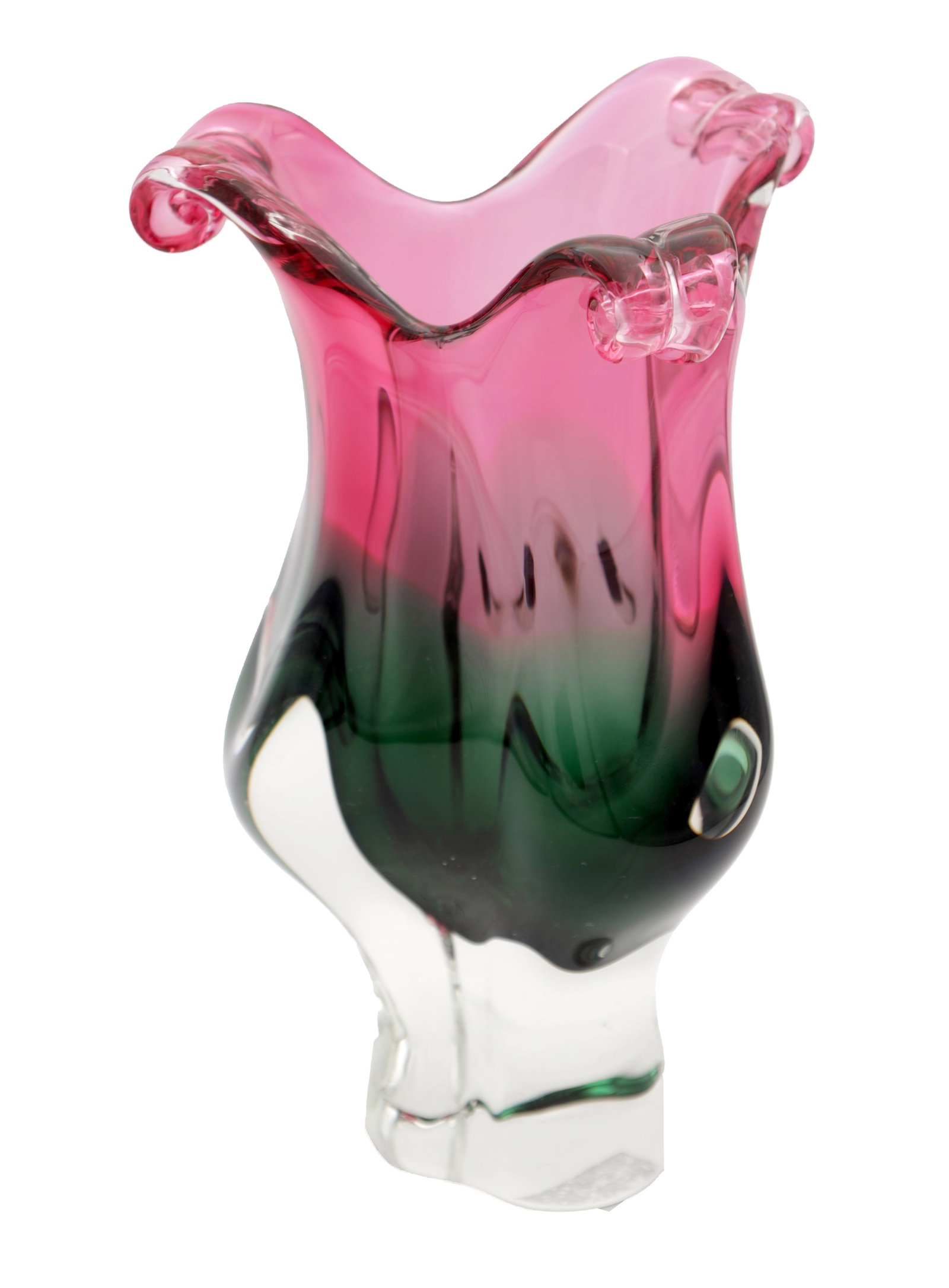 JOSEF HOSPODKA A MID 20TH CENTURY BOHEMIAN CHRIBSKA GLASS VASE (1 of 4)