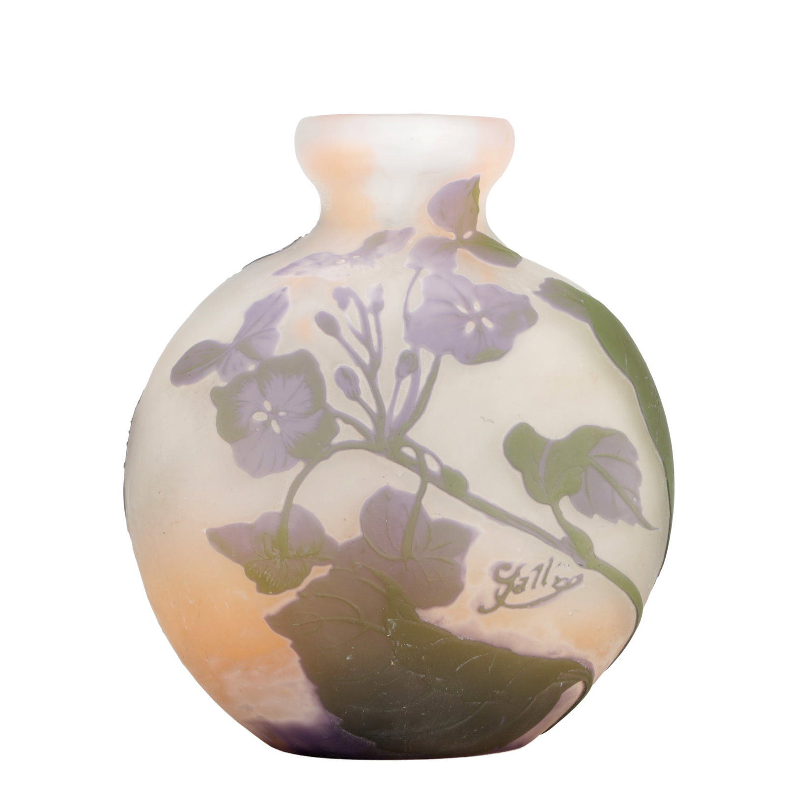 EMILE GALLE AN CAMEO GLASS HYDRANGEA VASE (1 of 7)