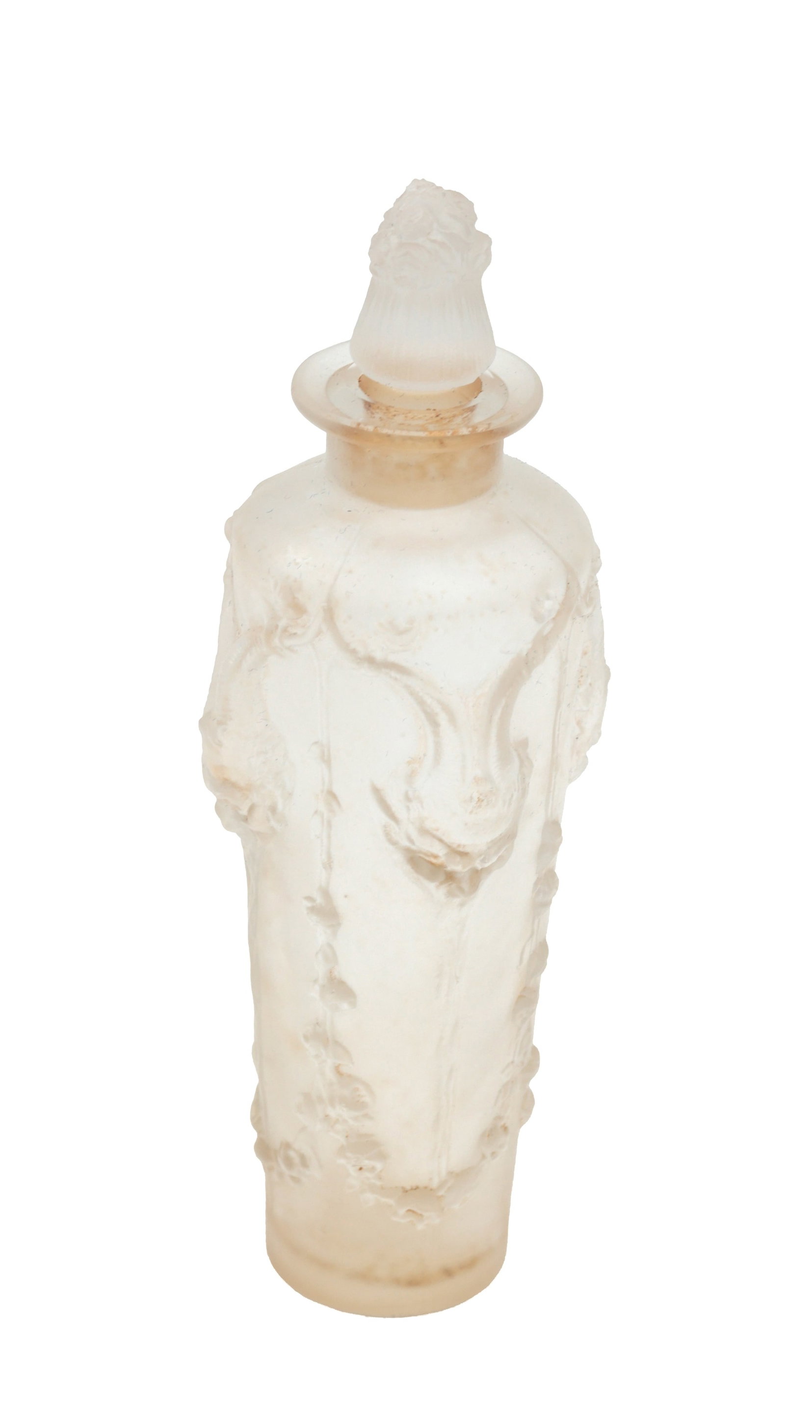 RENE LALIQUE A FROSTED GLASS 'PAN' PERFUME BOTTLE AND STOPPER (1 of 6)