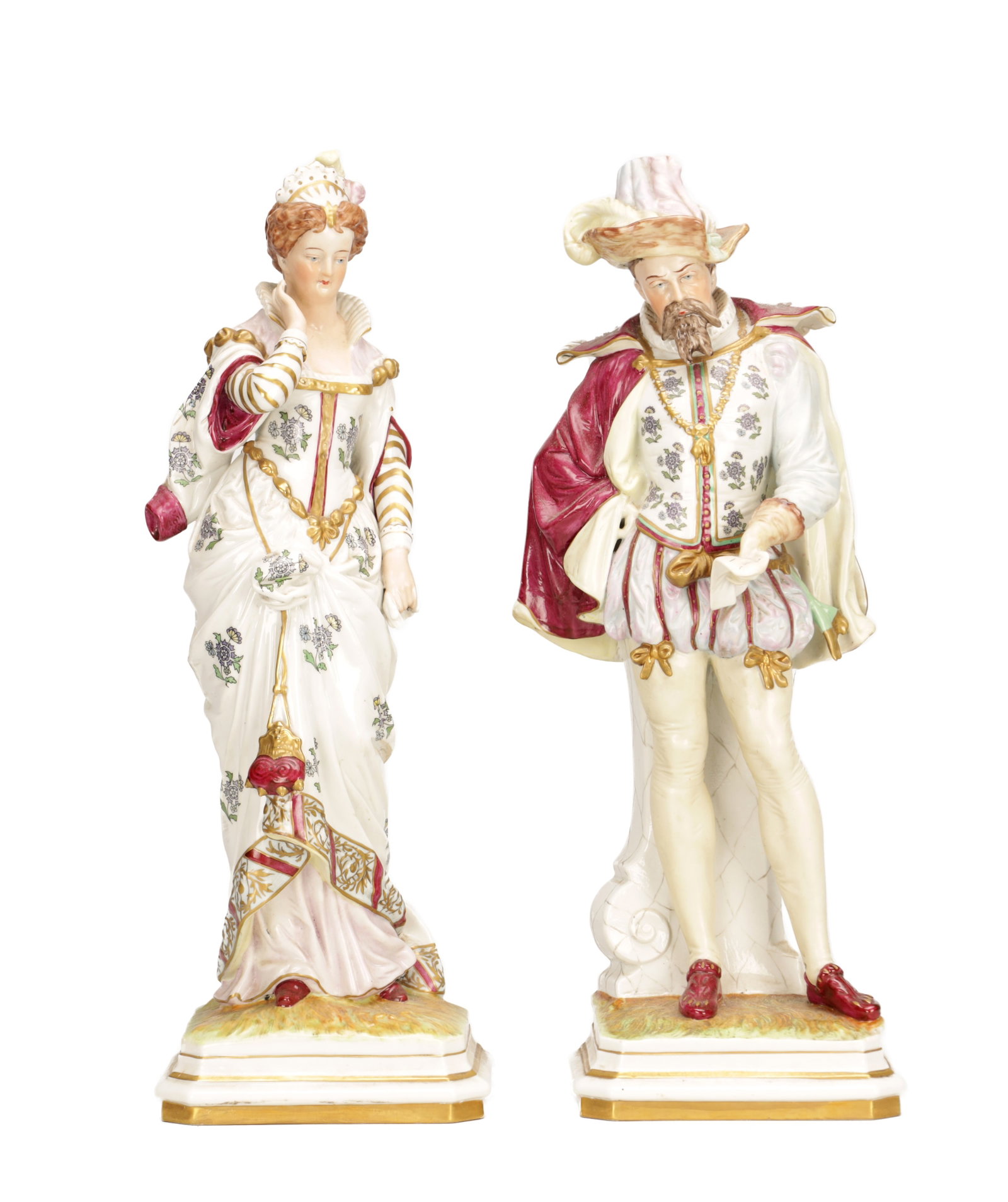 A PAIR OF LATE 19TH CENTURY SITZENDORF PORCELAIN FIGURES (1 of 16)