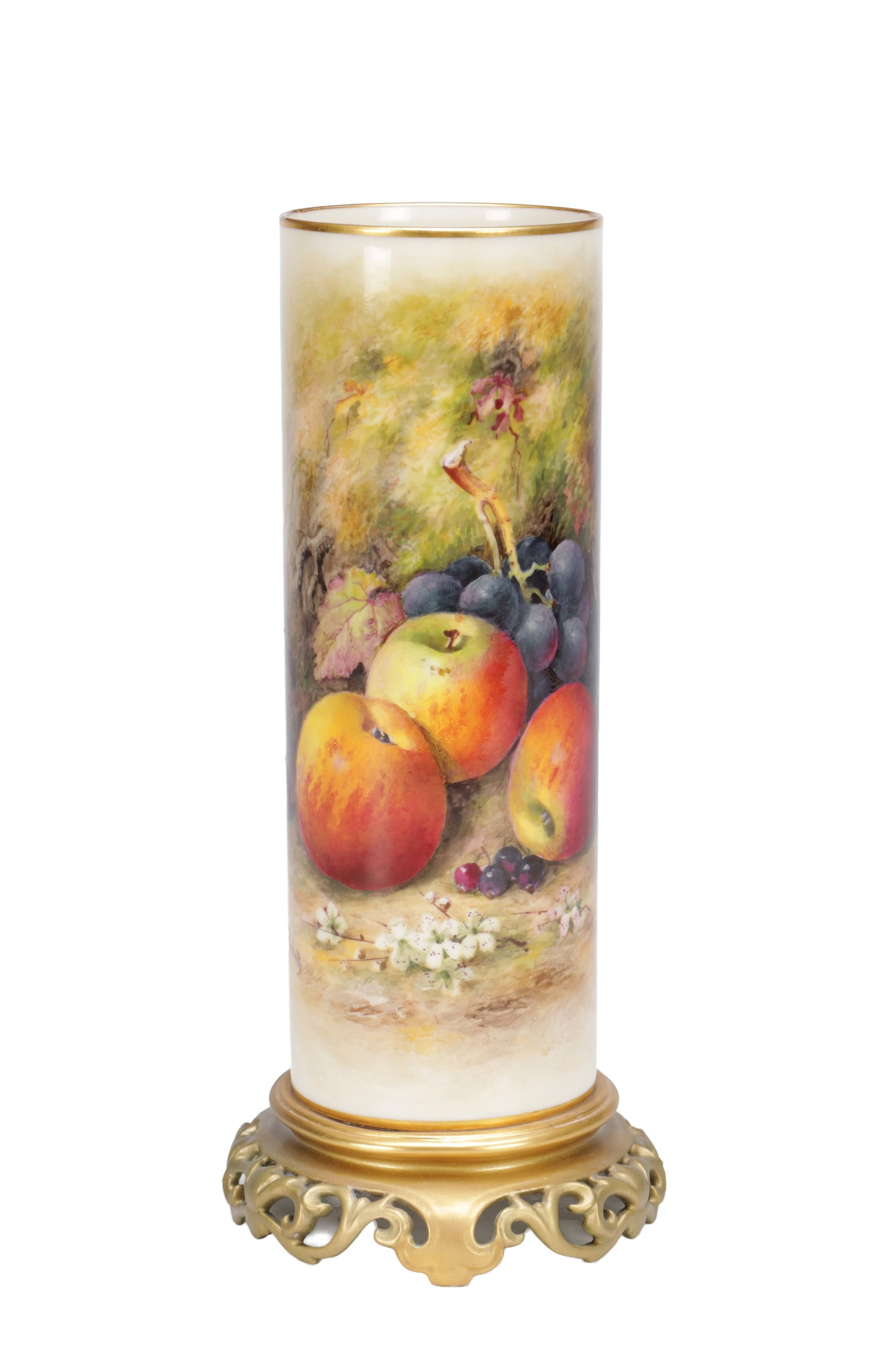 RICKETTS A 20TH CENTURY ROYAL WORCESTER PORCELAIN FRUIT VASE (1 of 9)