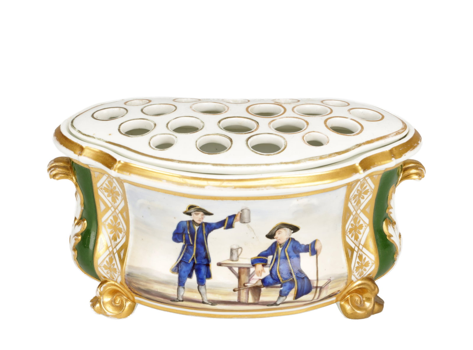 AN EARLY 19TH CENTURY DERBY PORCELAIN BOUGH POT AND COVER (1 of 9)