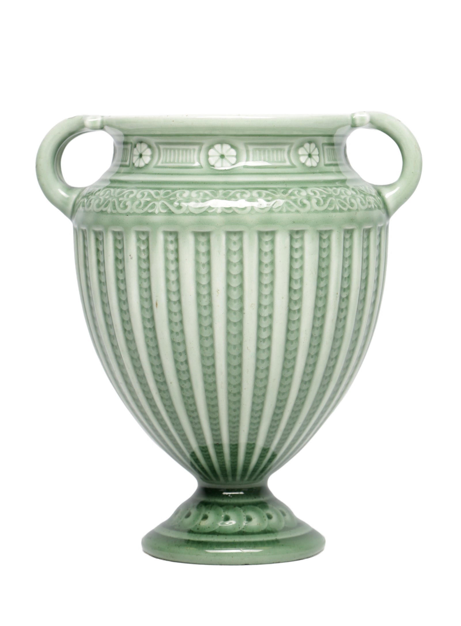 JOSEPH-THEODORE DECK (1823-1891) A 19TH CENTURY FRENCH ART NOUVEAU GLAZED CERAMIC TWIN-HANDLED URN (1 of 6)