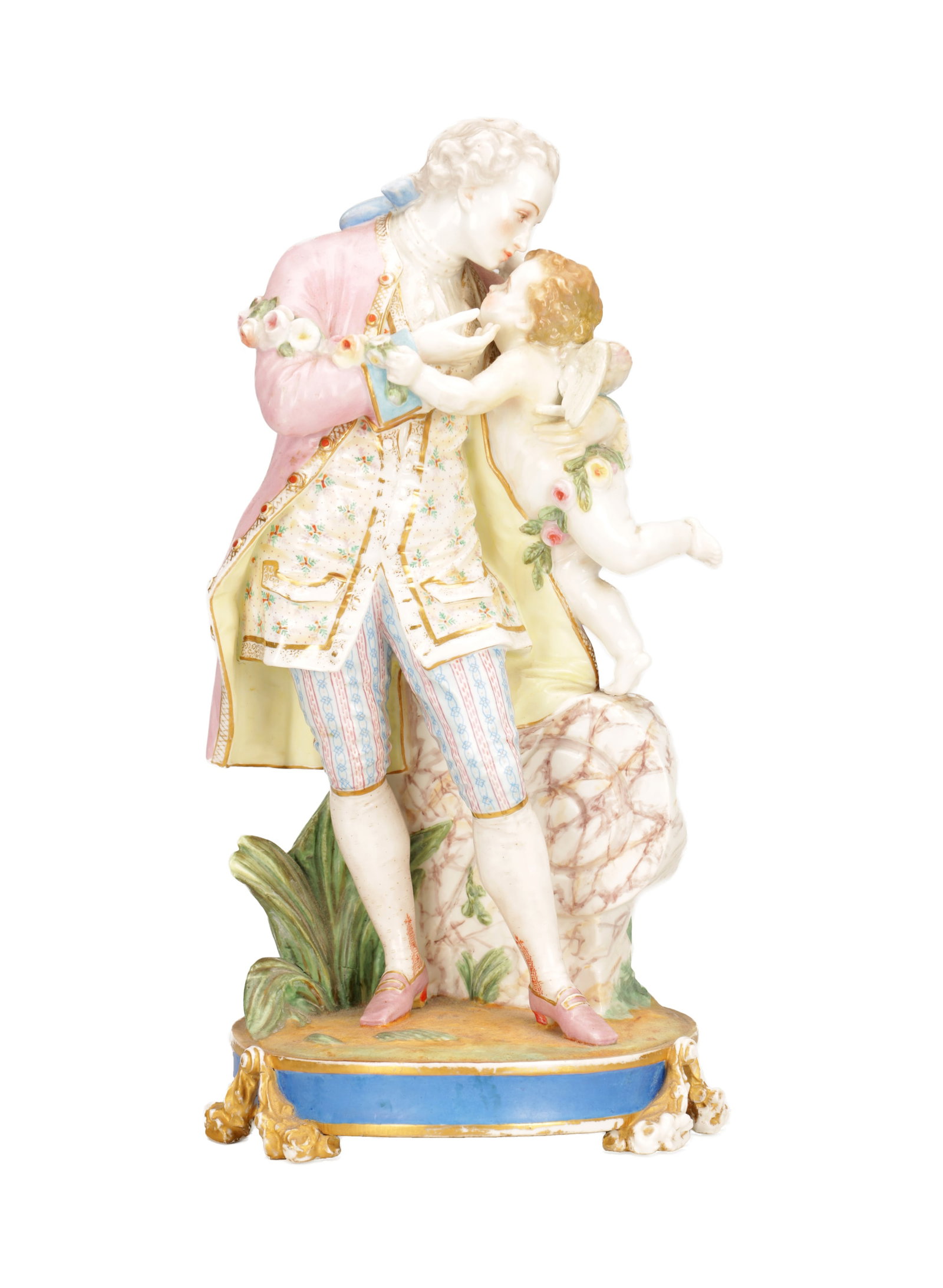 A 19TH CENTURY CONTINENTAL MEISSEN STYLE PORCELAIN FIGURE GROUP (1 of 13)