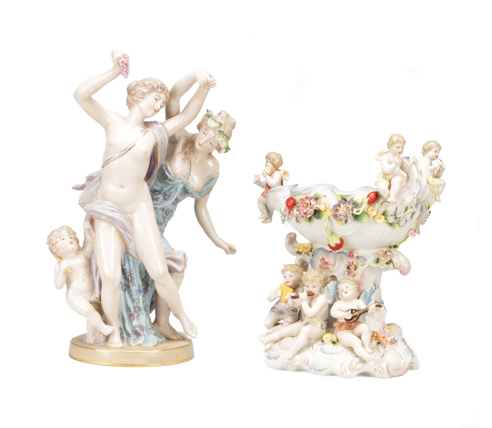TWO LATE 19TH / EARLY 20TH CENTURY CONTINENTAL PORCELAIN FIGURAL GROUPS (1 of 15)